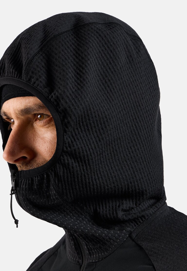 The Zeroweight Pro Performance Wool windproof seamless hooded mid layer