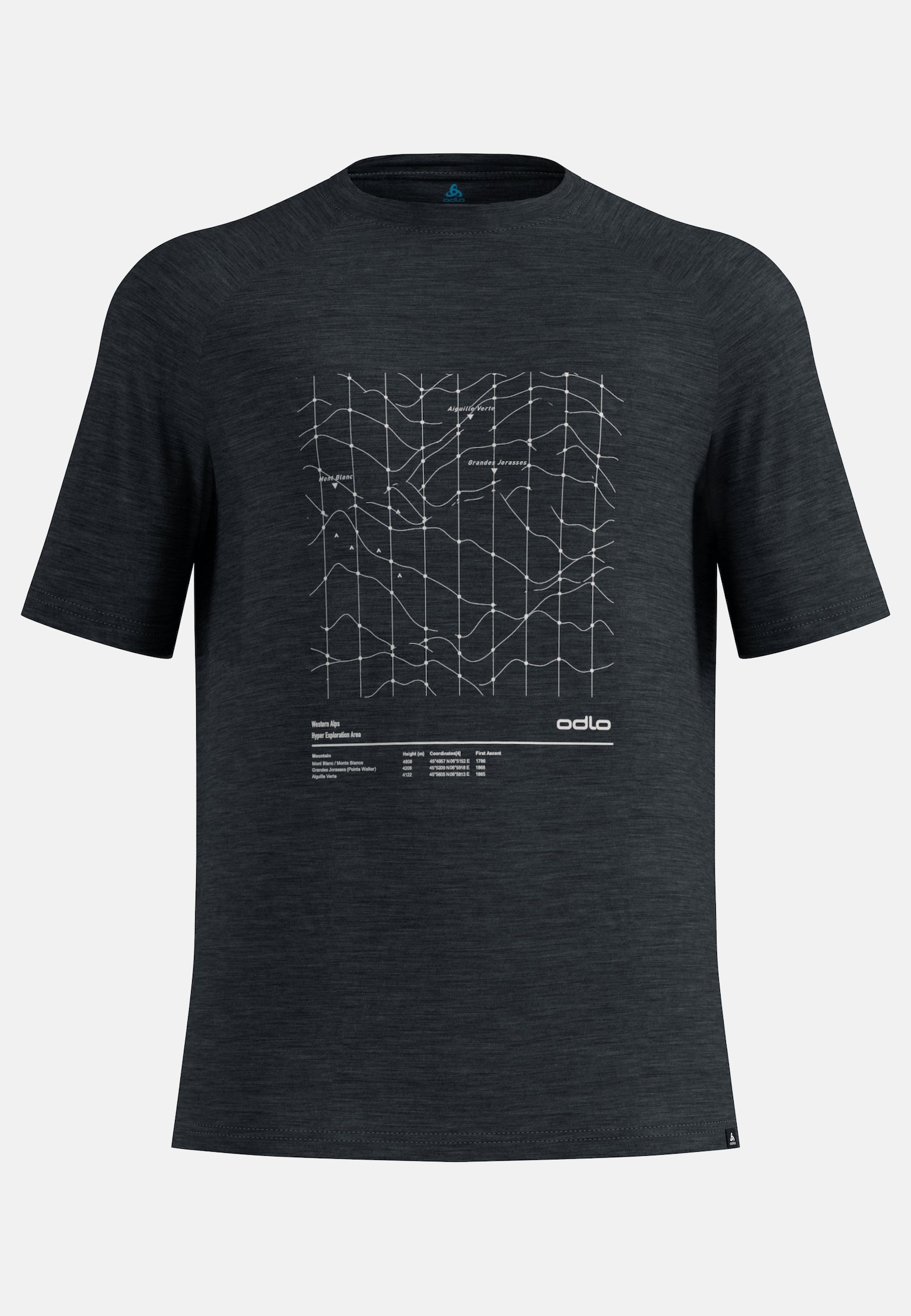 T-shirt Ascent Hyper Mapping in misto lana merino