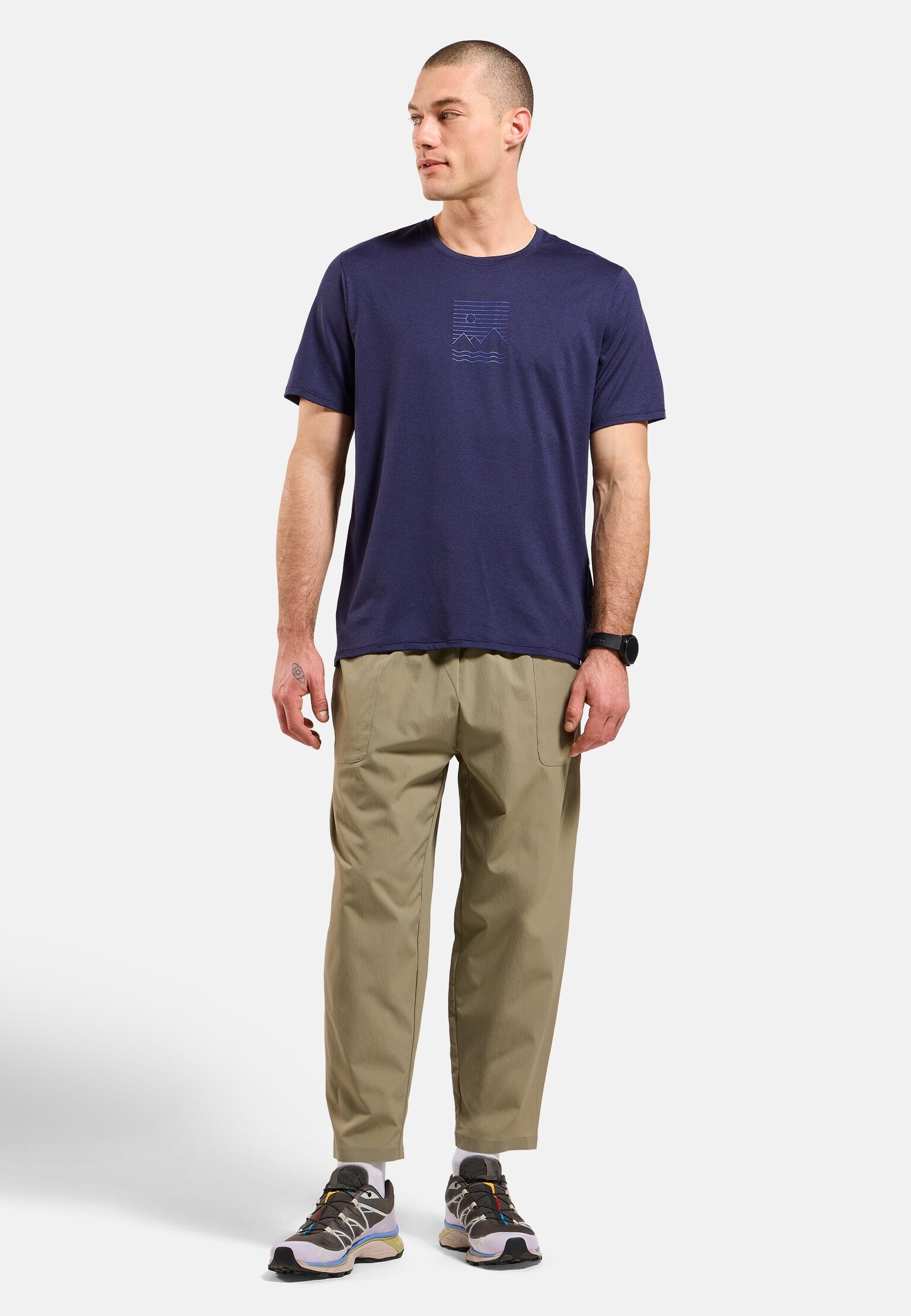 Ascent sun sea mountains t-shirt