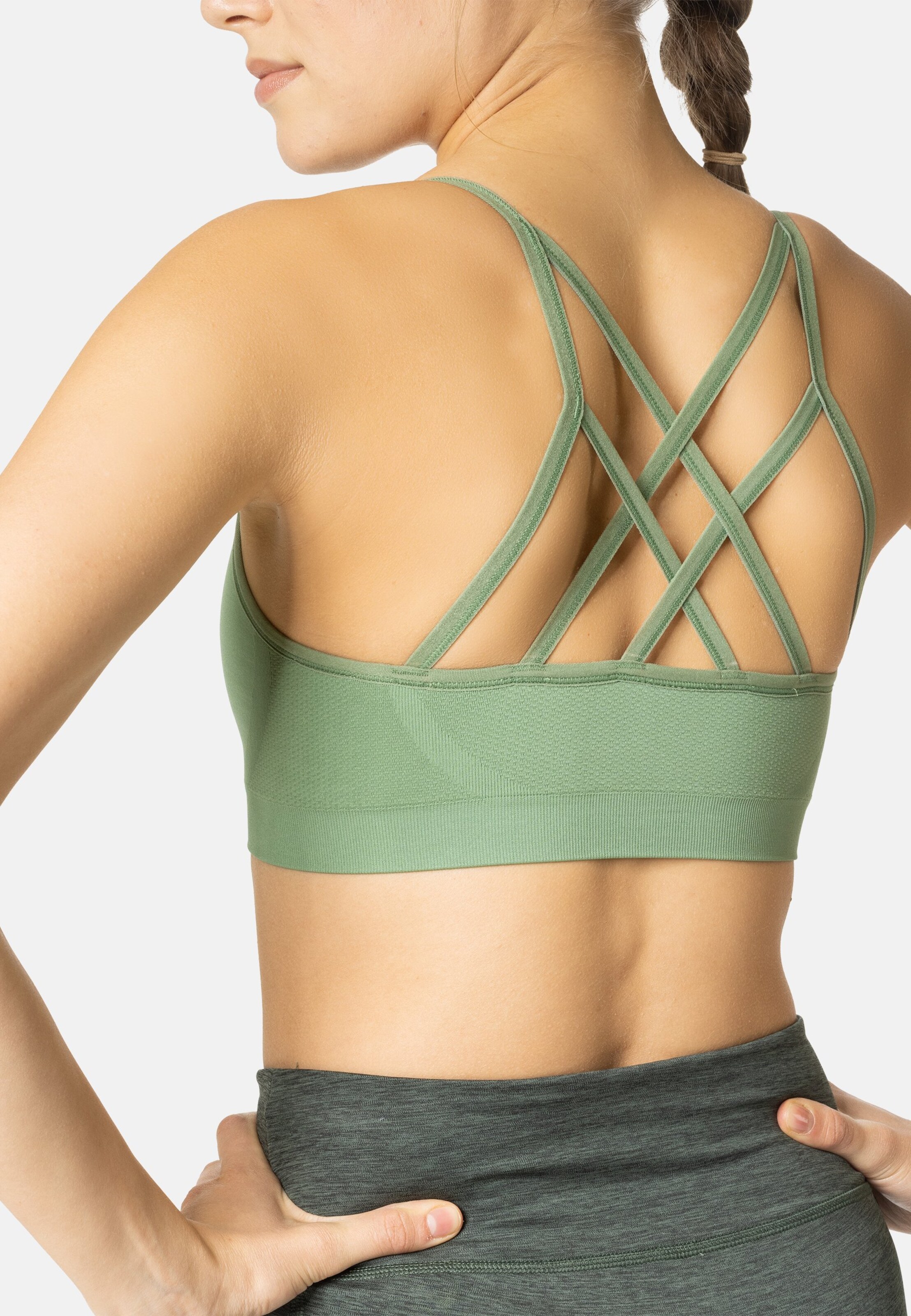 Reggiseno sportivo Seamless Soft in loden frost - grey melange |  Abbigliamento tecnico | Odlo