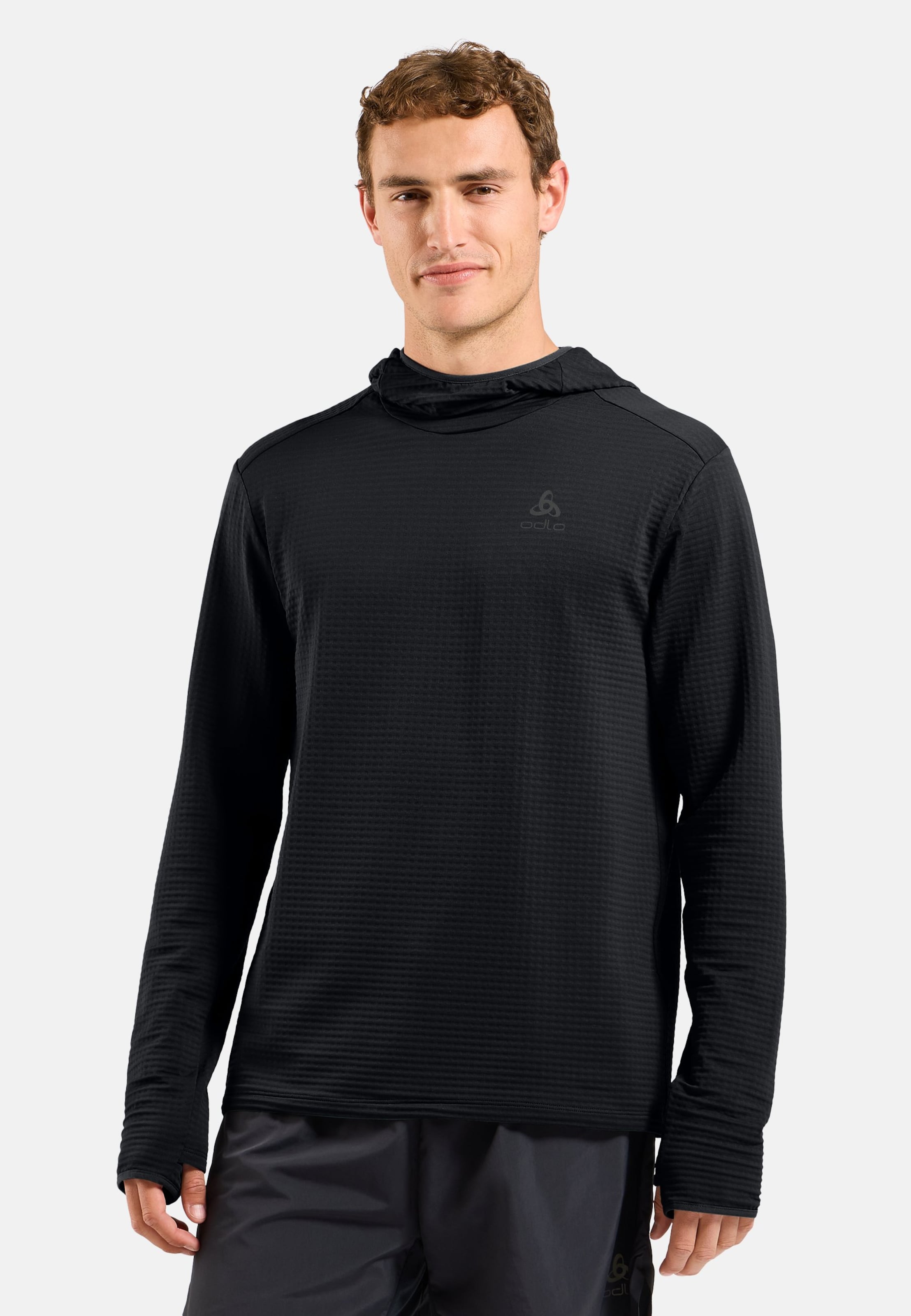 Odlo Essentials Thermal Laufhoodie für Herren, XL, schwarz