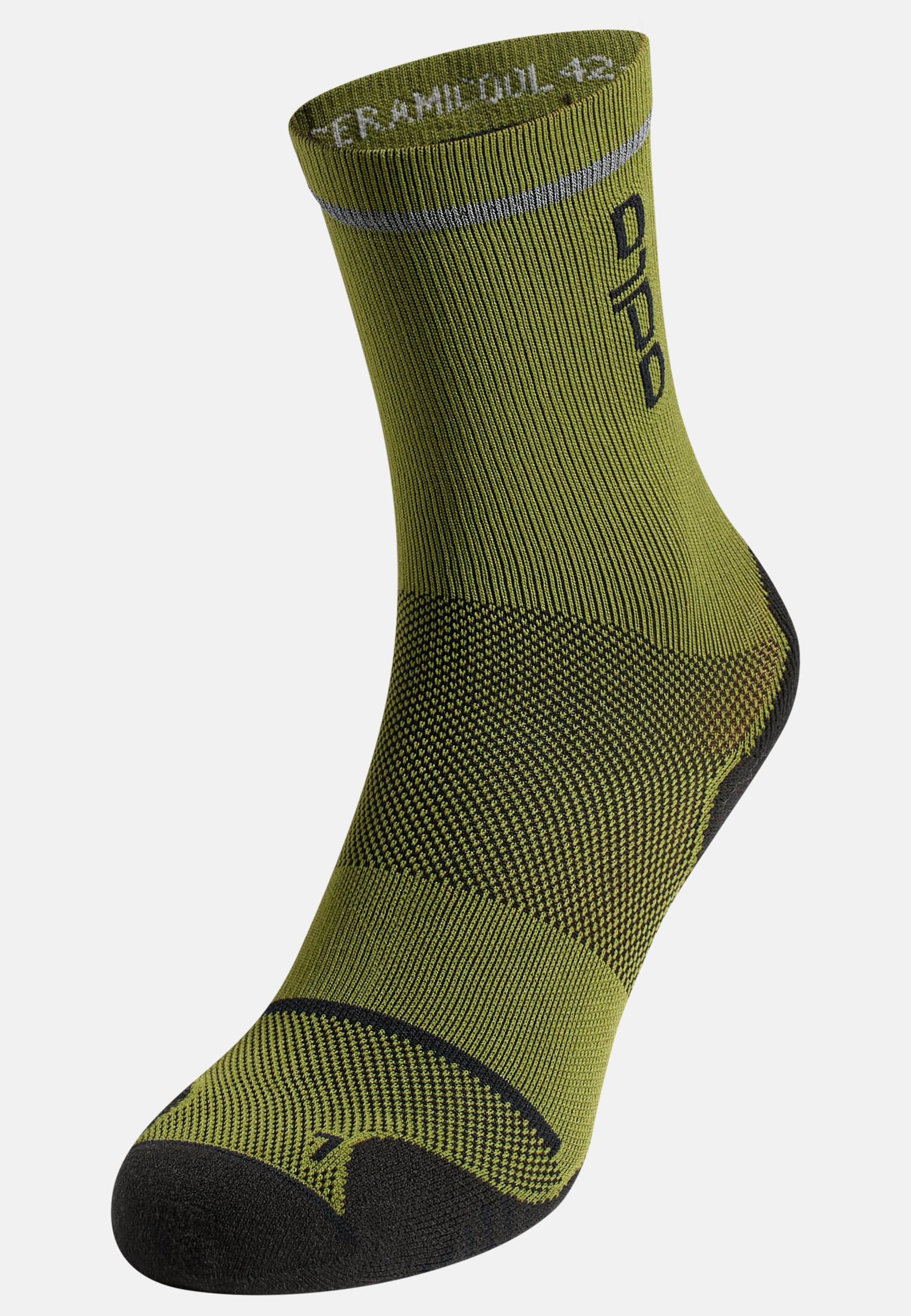 Odlo Ceramicool Reflective Mid-Crew-Socken - Radsport, Running - , 45-47
