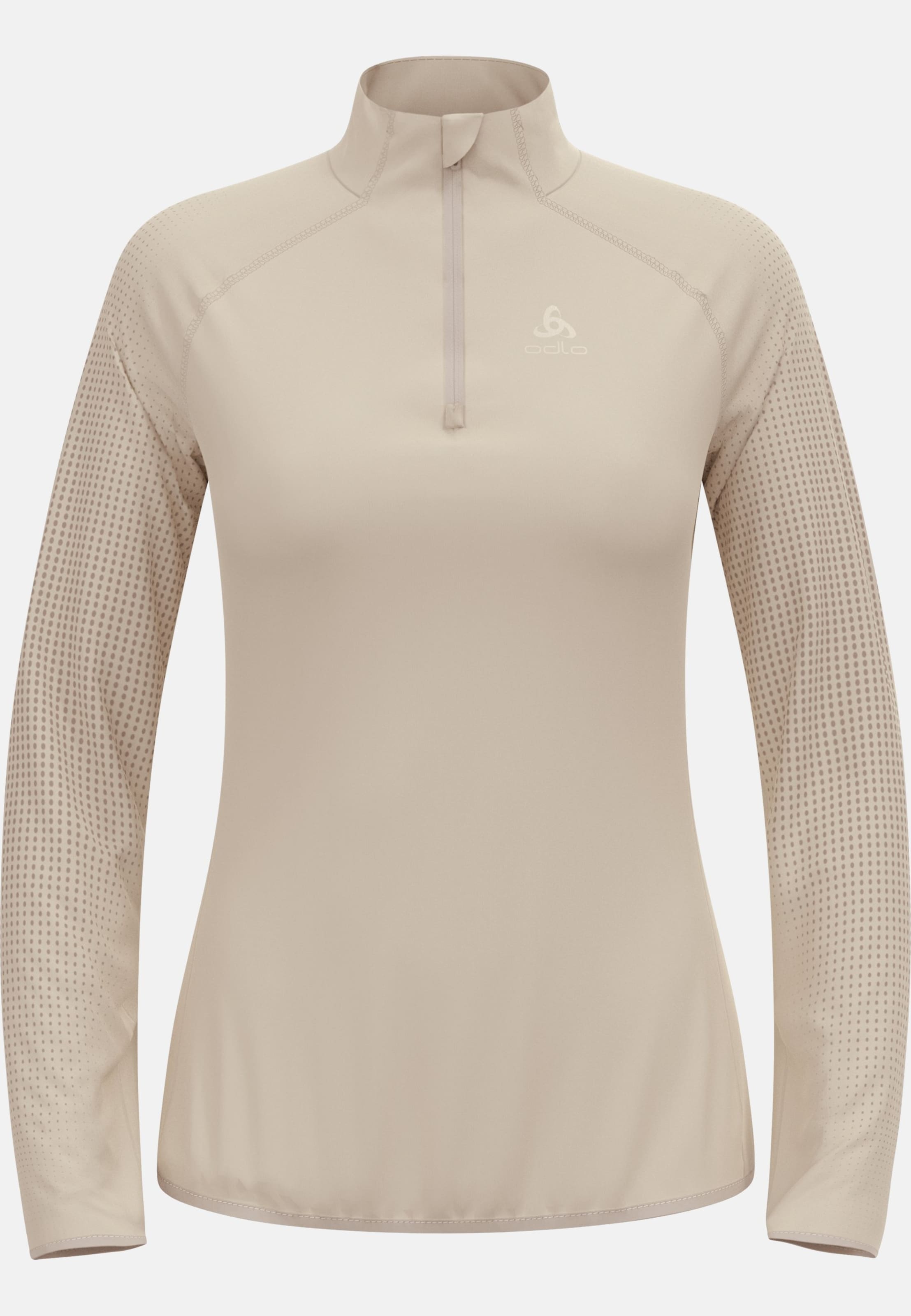 Odlo Zeroweight Warm Laufoberteil mit Halbreissverschluss 2.0 für Damen, M, beige