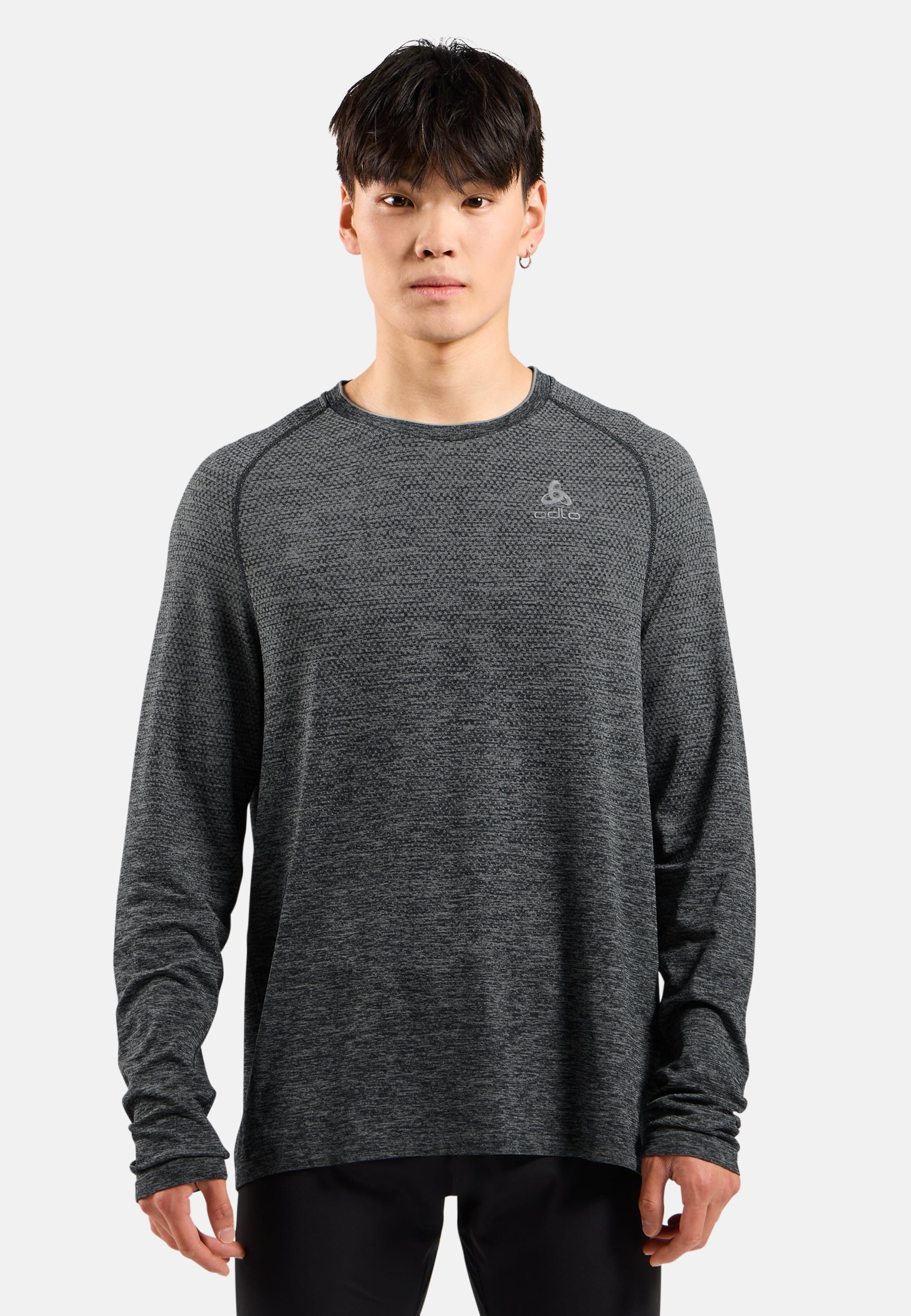 Odlo Essentials Seamless Langarm-Laufshirt für Herren, S, grün