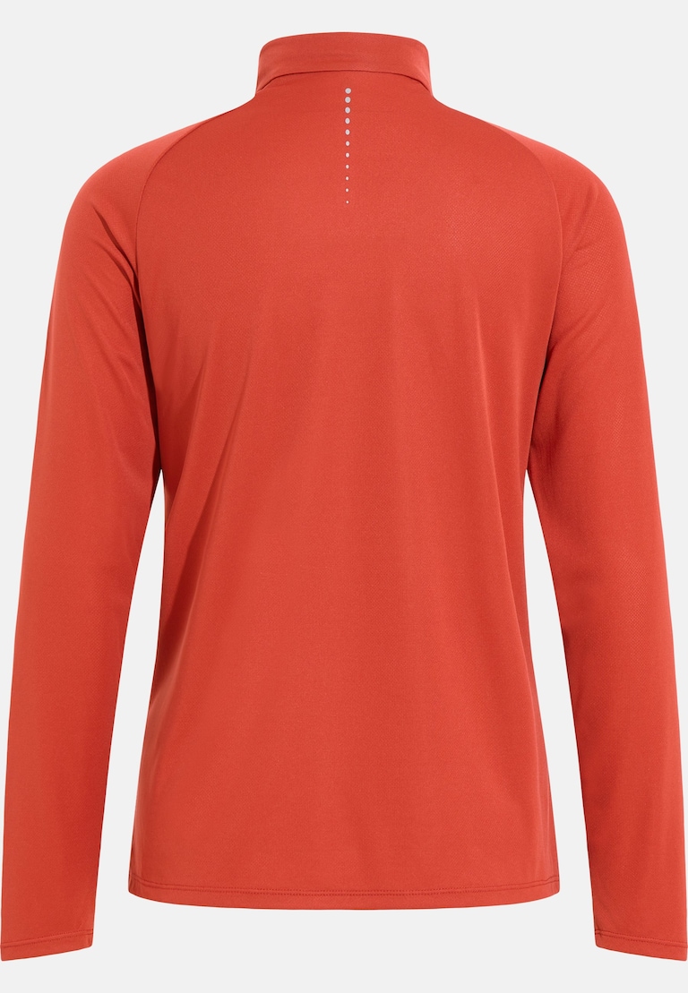 The Essentials Ceramiwarm half-zip mid layer in cinnabar | Odlo The Essentials Ceramiwarm half-zip mid layer in cinnabar | Odlo