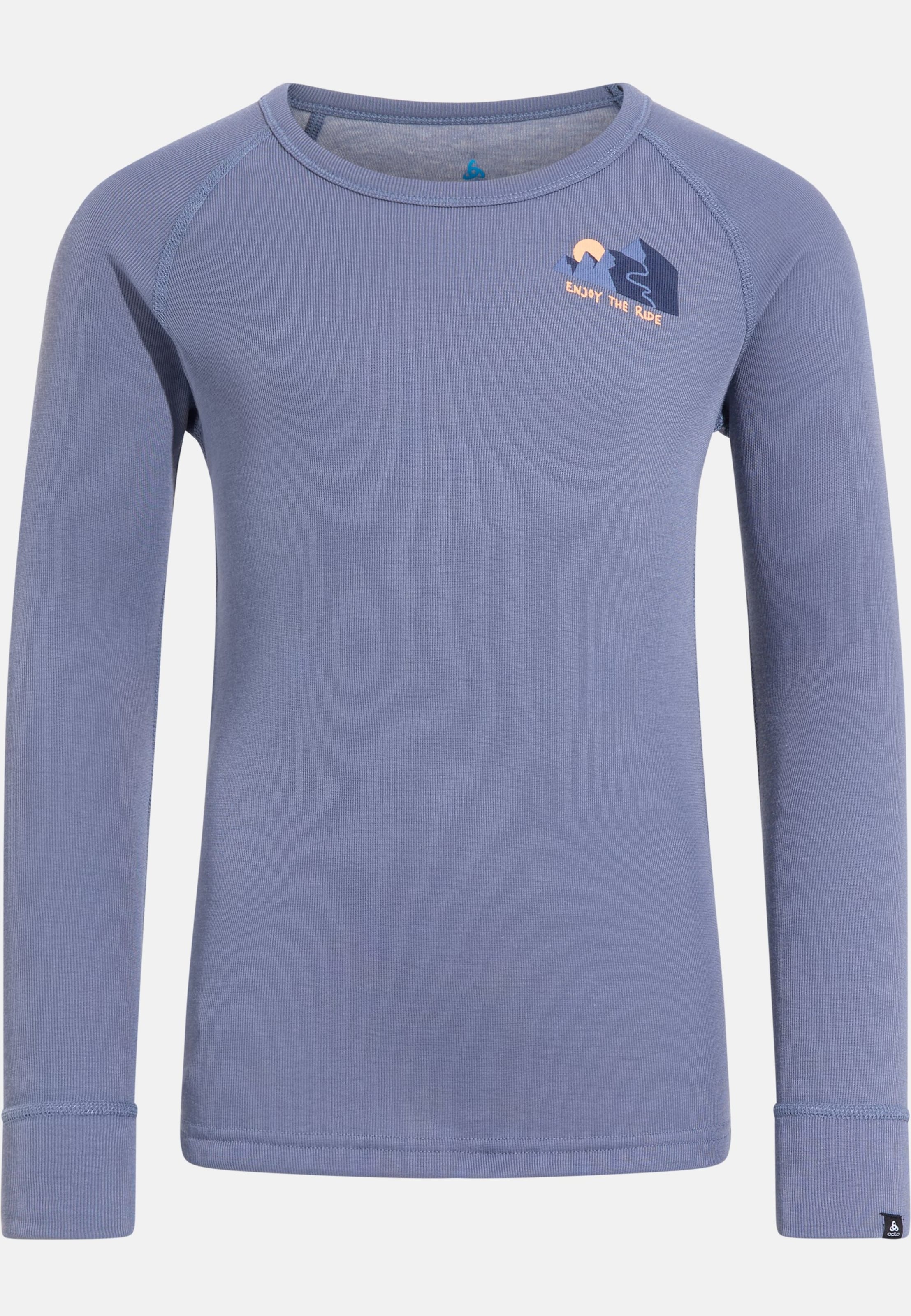 Odlo Active Warm Enjoy The Ride Base-Layer-Shirt für Kinder, 104, grau
