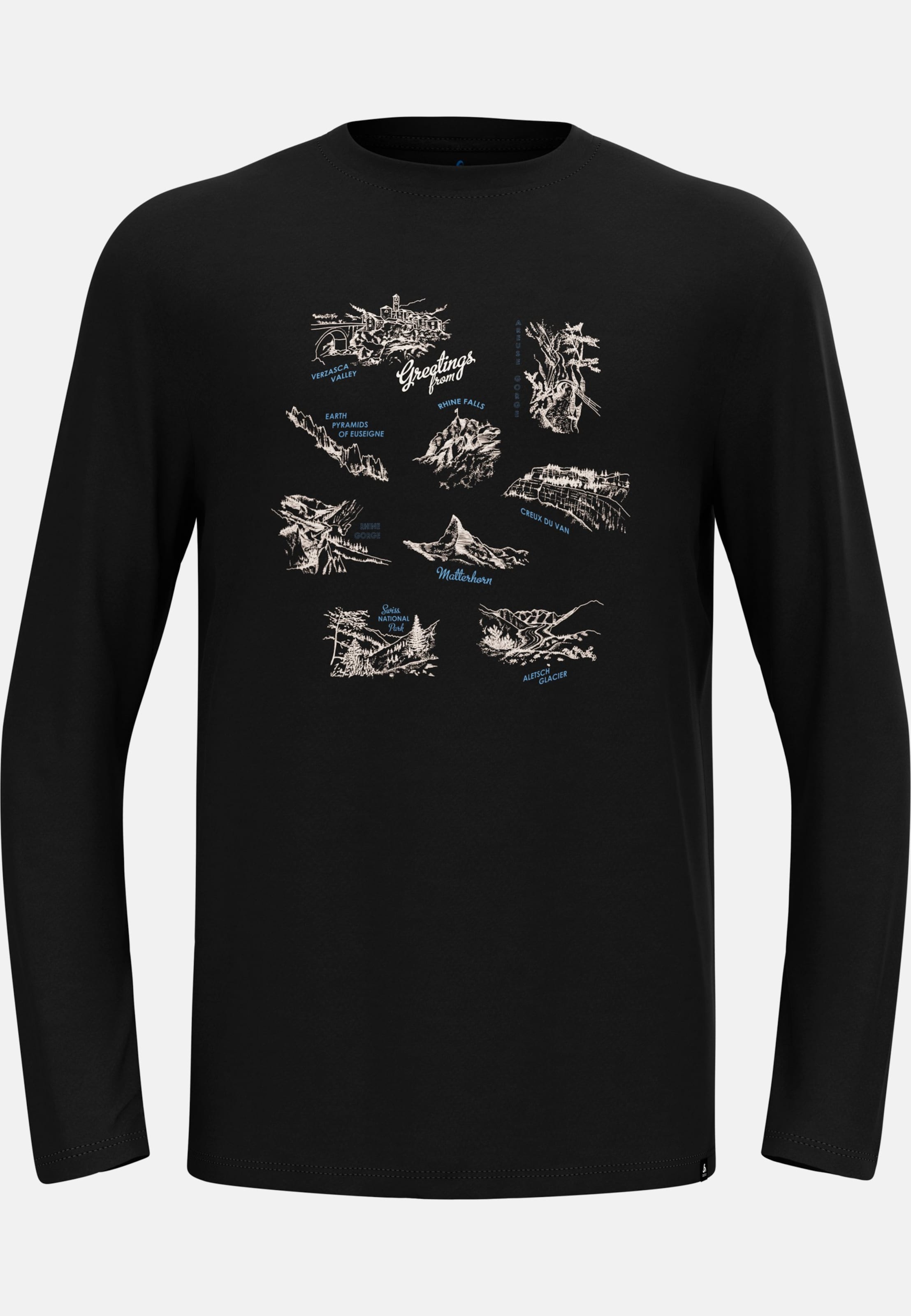 Odlo Ascent Merino 200 Swiss Explorer Langarmshirt für Herren, S, schwarz