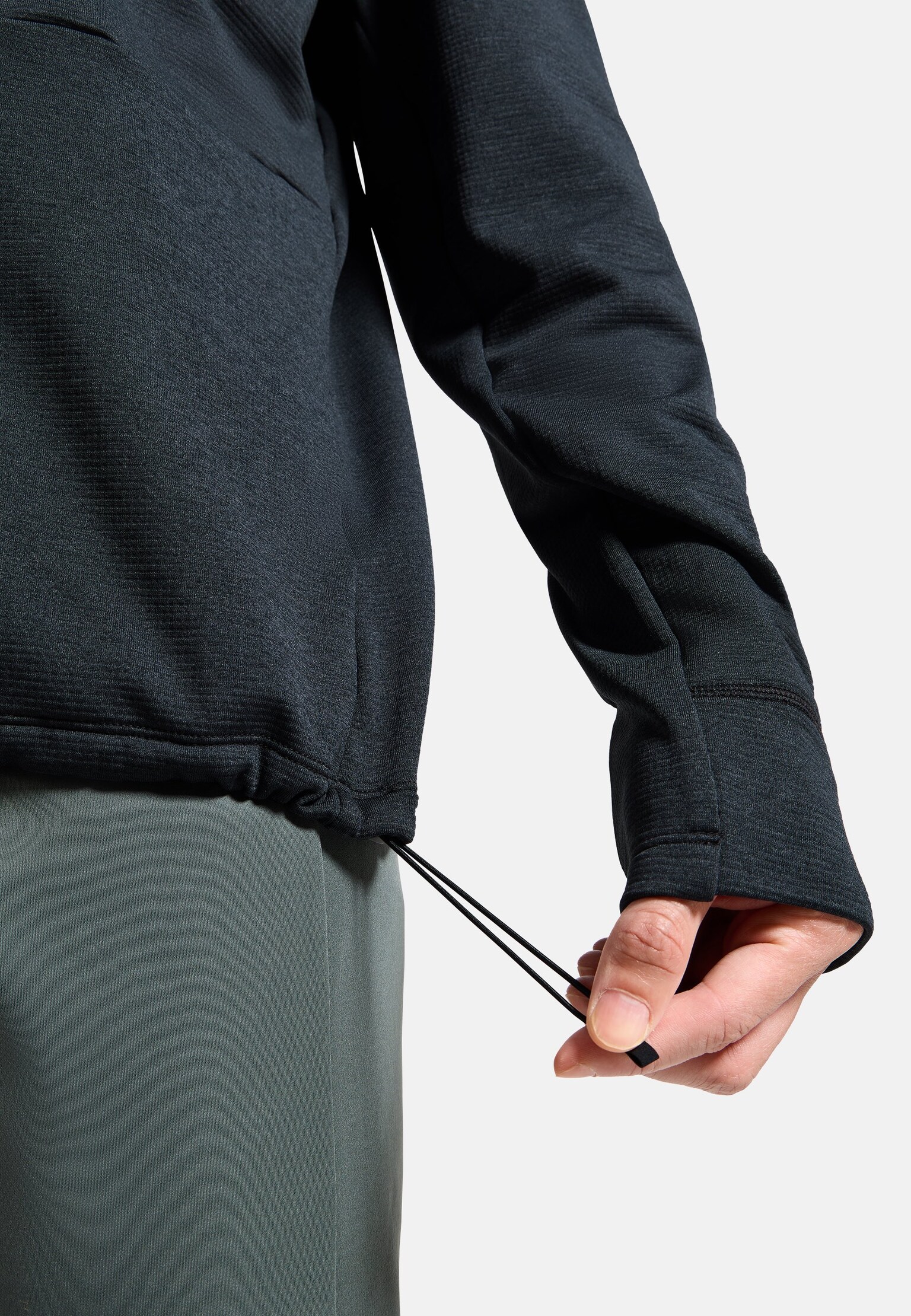 Mid layer multisport Essentials in pile con lavorazione a reticolo a mezza zip