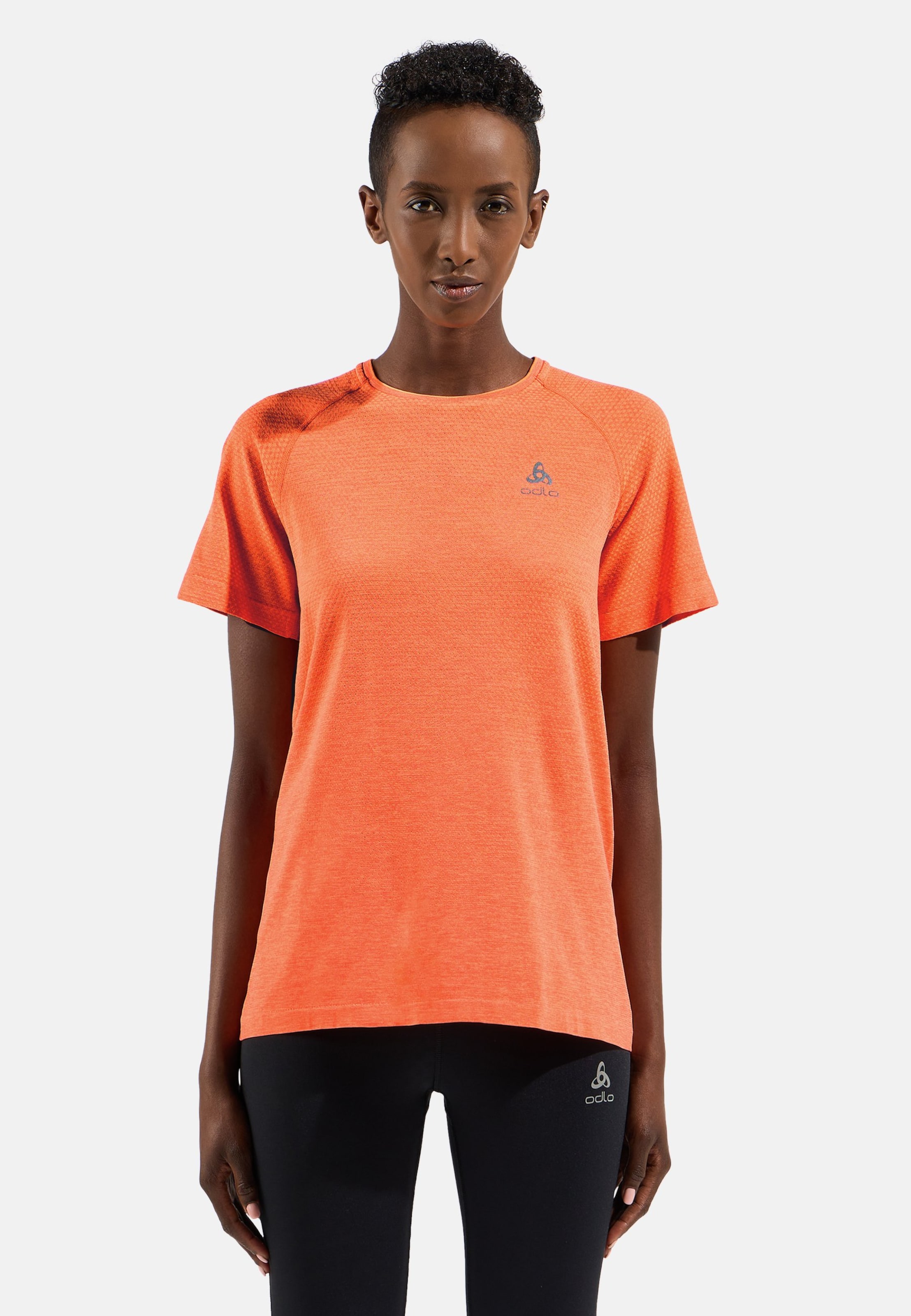 Odlo Essential Seamless Lauf-T-Shirt für Damen - Training, Running - orange, M