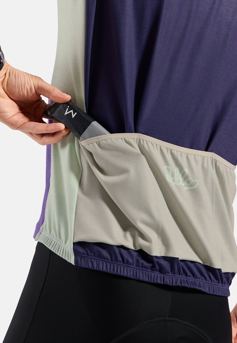 The Essentials heritage print full-zip cycling jersey