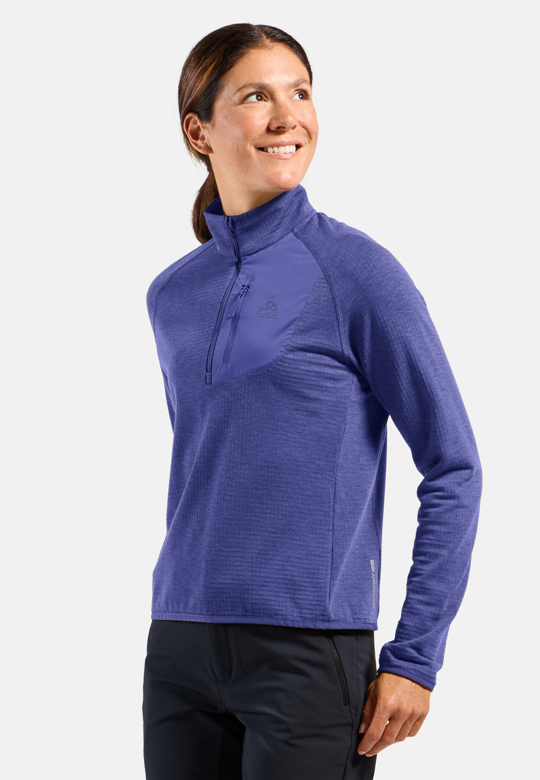 Odlo Ascent Mid Layer mit Halbreissverschluss für Damen, S, lila