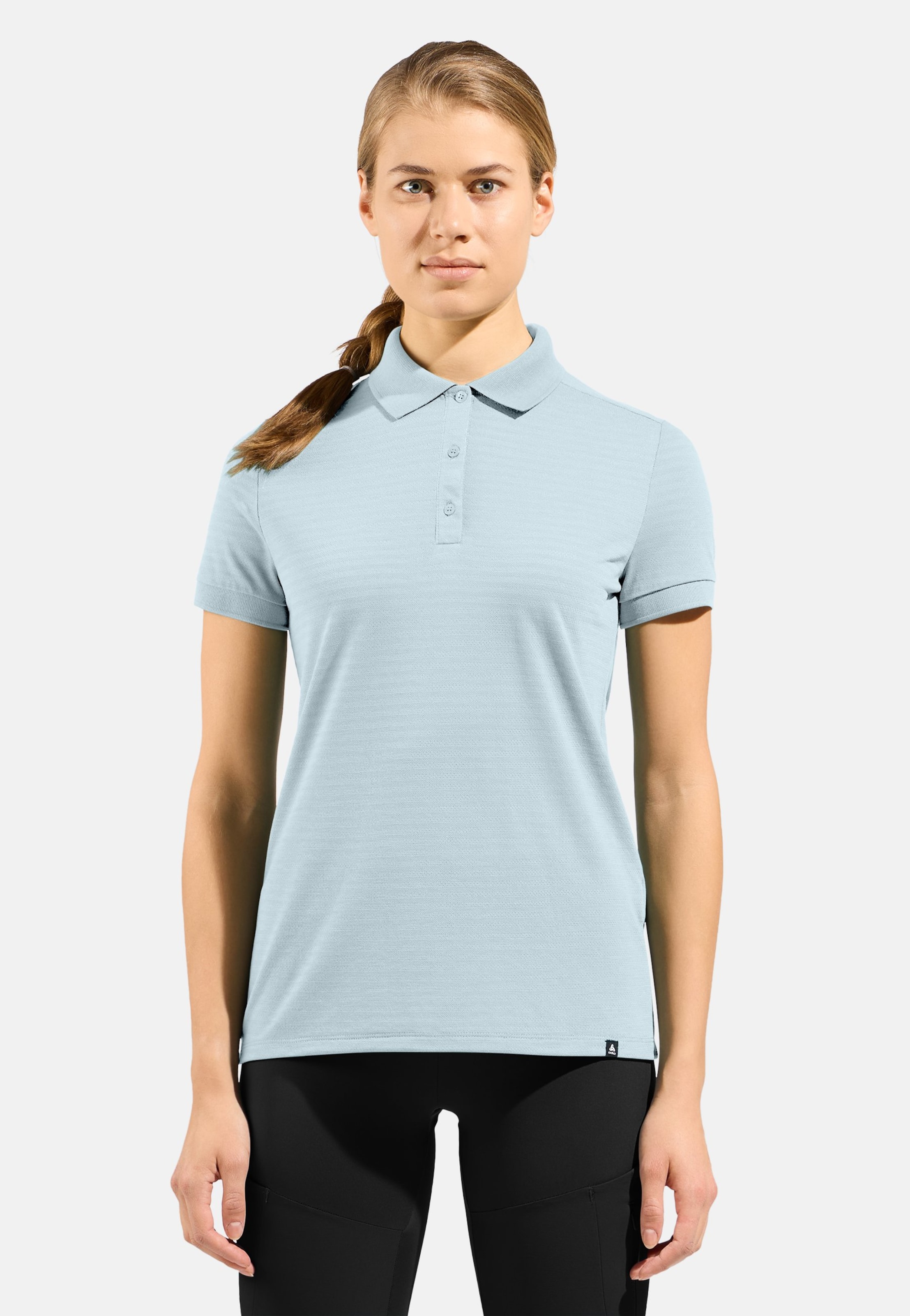 Odlo Ascent Natural Poloshirt für Damen, XS, blau