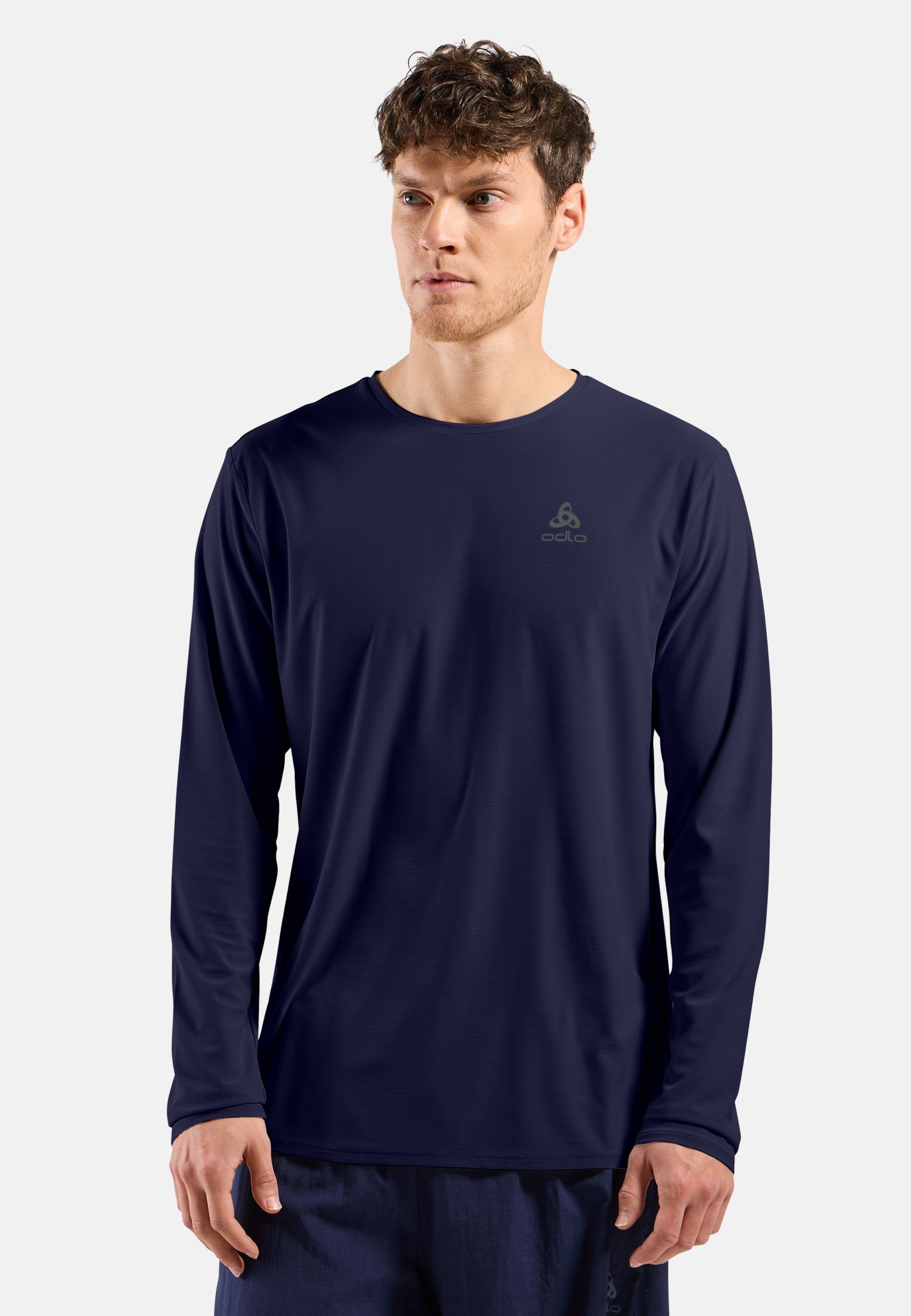 Odlo Zeroweight Chill-Tec Langarm-Laufshirt 2.0 für Herren, M, marineblau