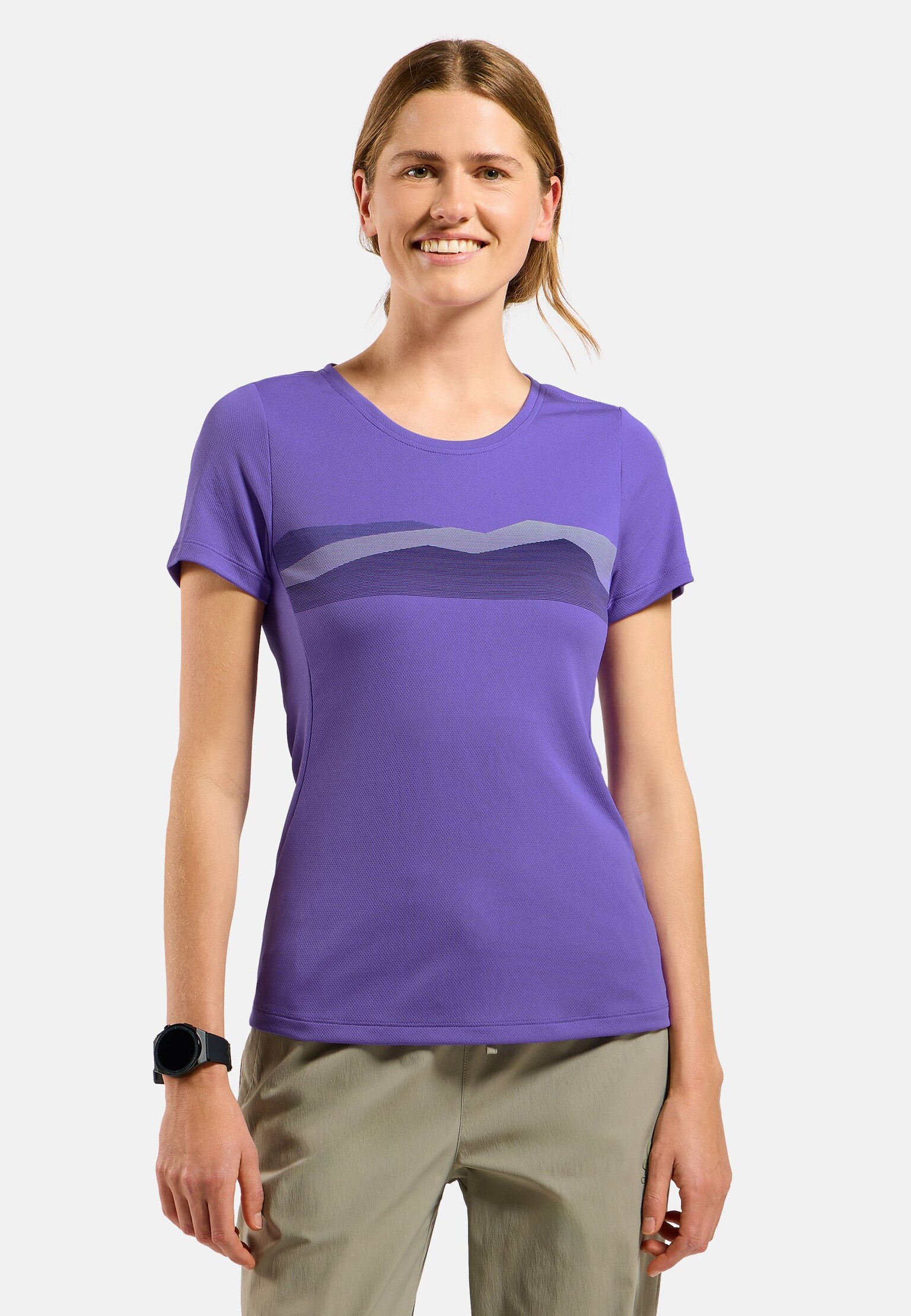 F-Dry T-Shirt mit Bergkamm-Print