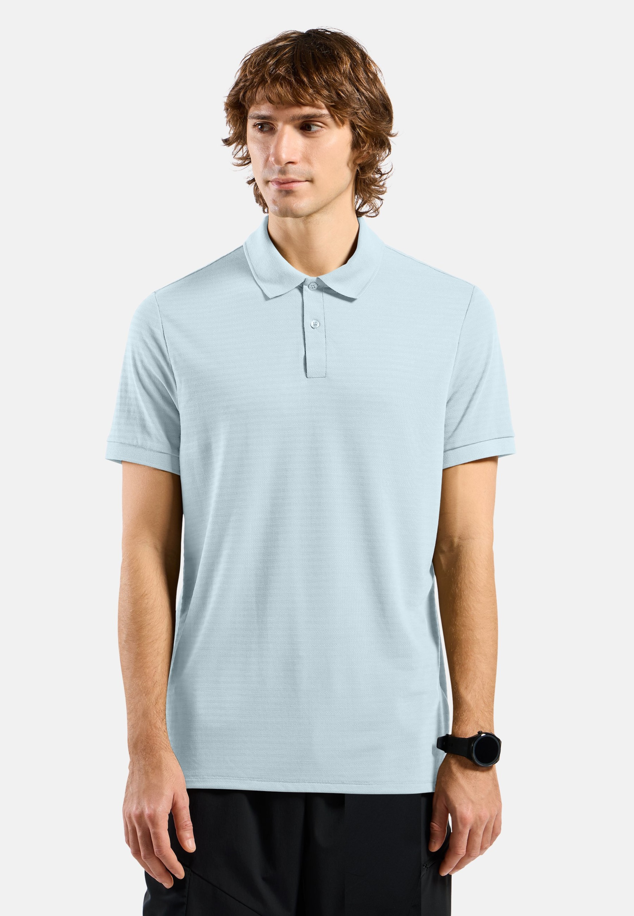 Odlo Ascent Natural Poloshirt für Herren - Wandern, Casual Comfort - blau, L
