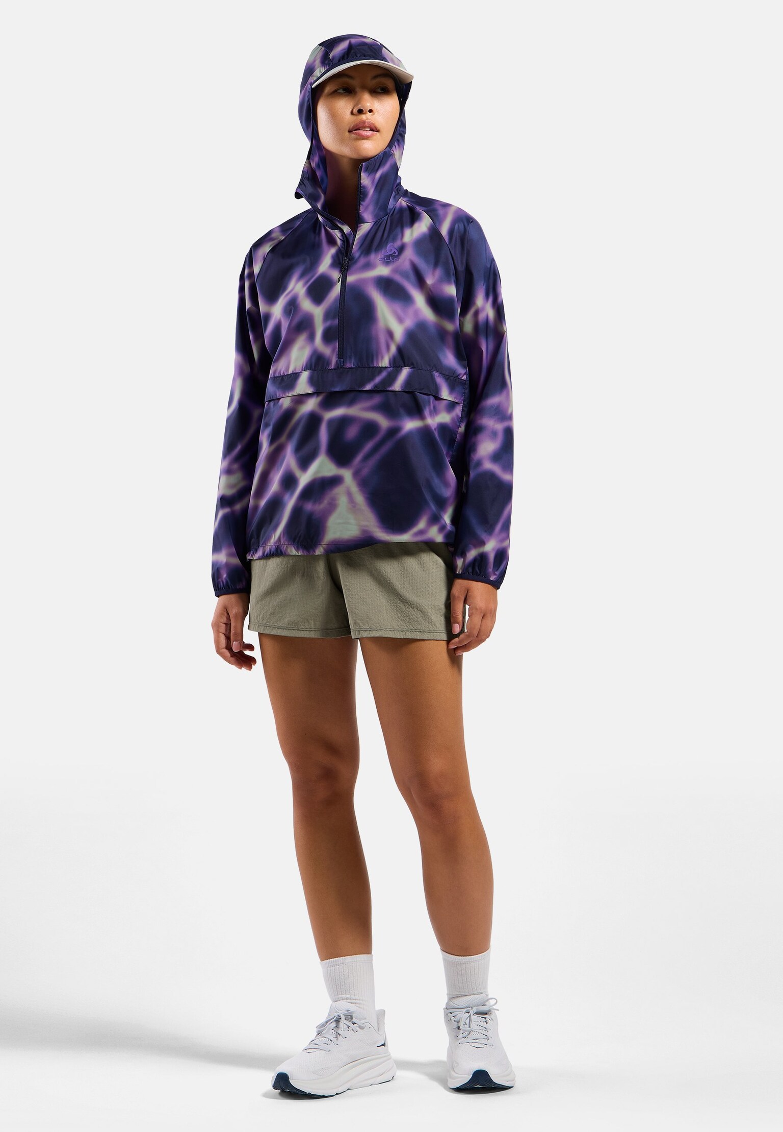 The Zeroweight print hooded running anorak
