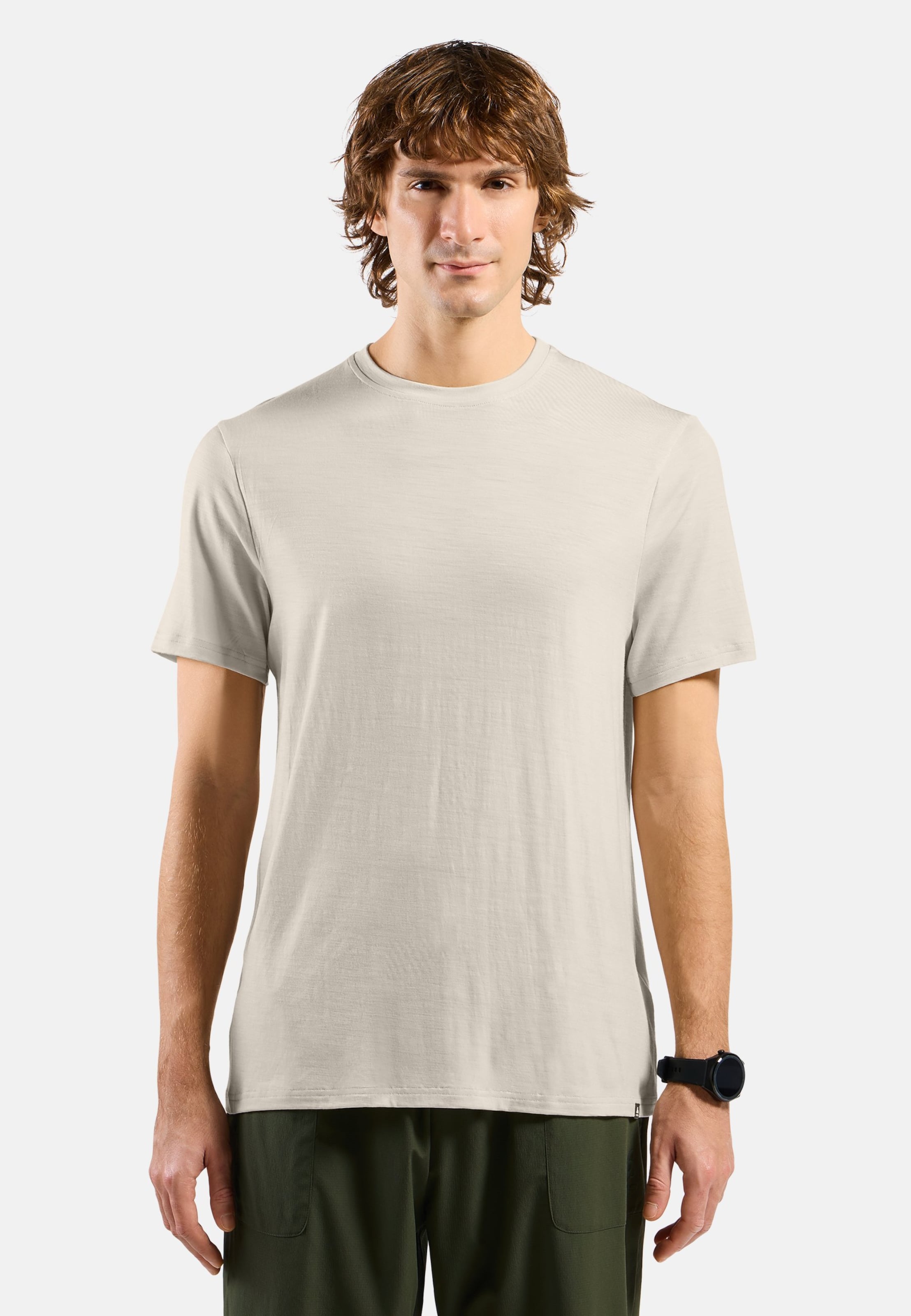 Odlo Merino 160 Plain T-Shirt für Herren - Wandern, Casual Comfort - beige, XXL