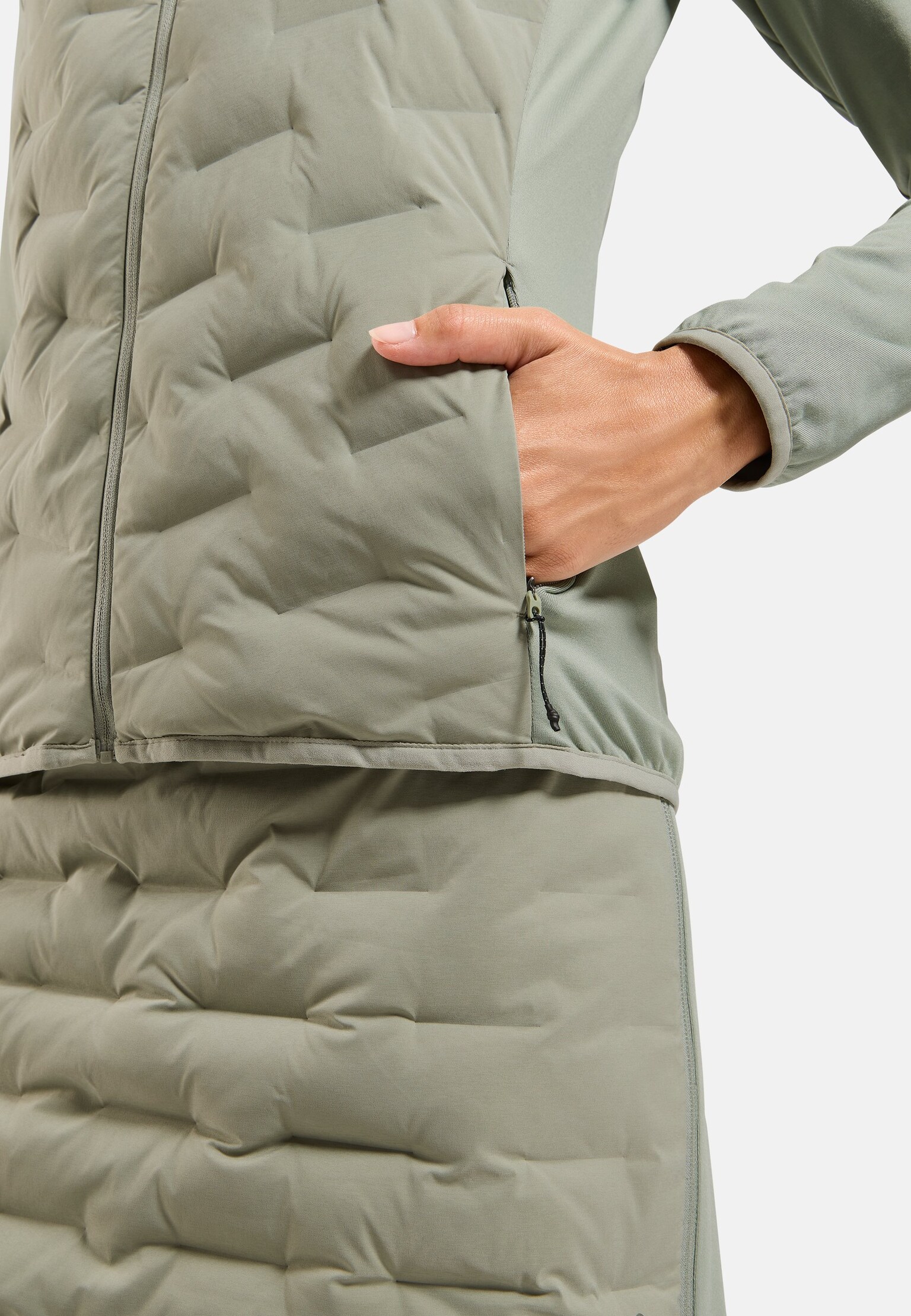 Mid layer ibrido con cappuccio e zip  Zeroweight Insulator
