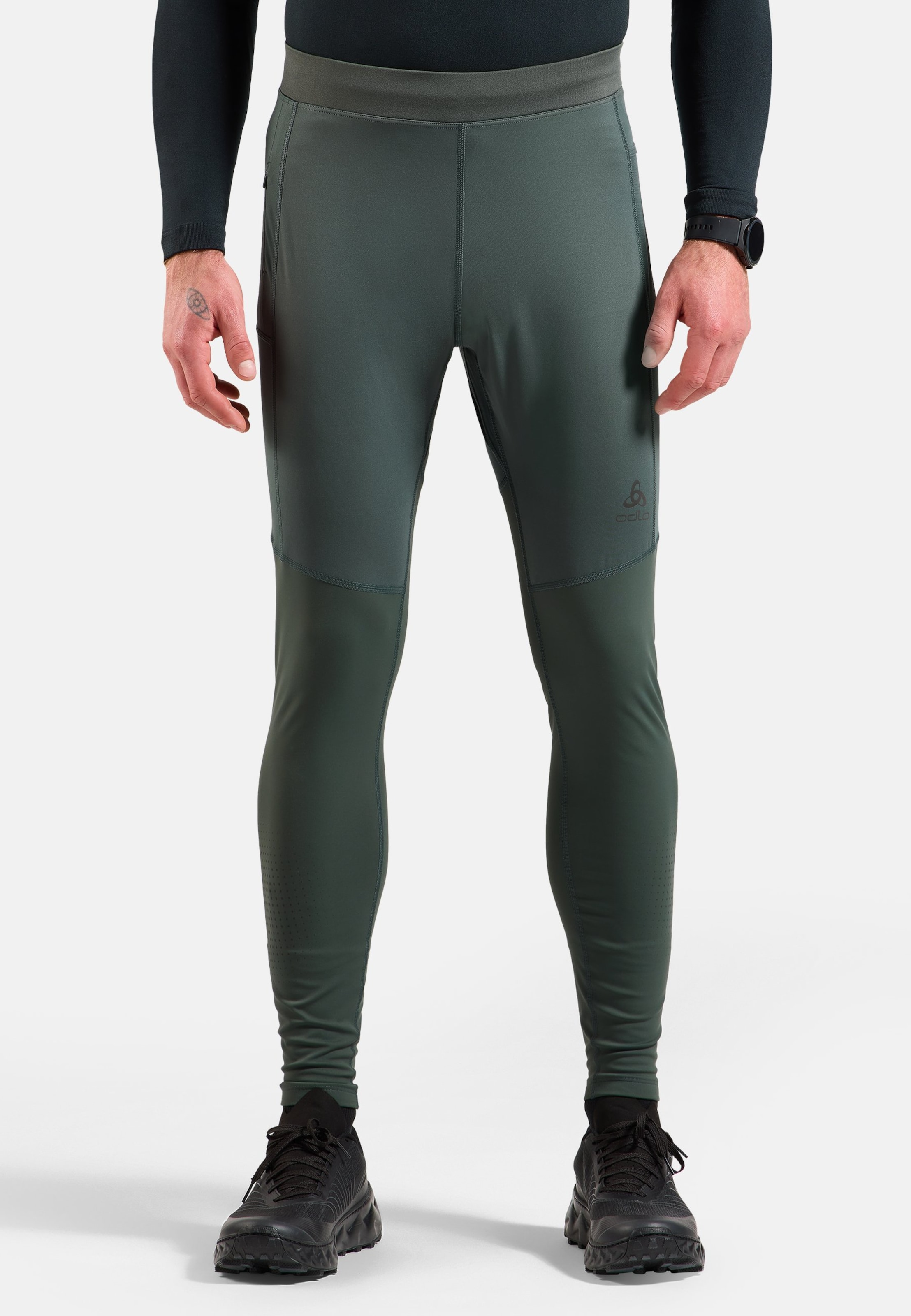 Odlo Zeroweight Warm Reflective Lauftights für Herren - Running - grün, M
