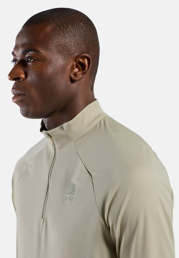 Essential Running Half-Zip Mid Layer in agate gray | High