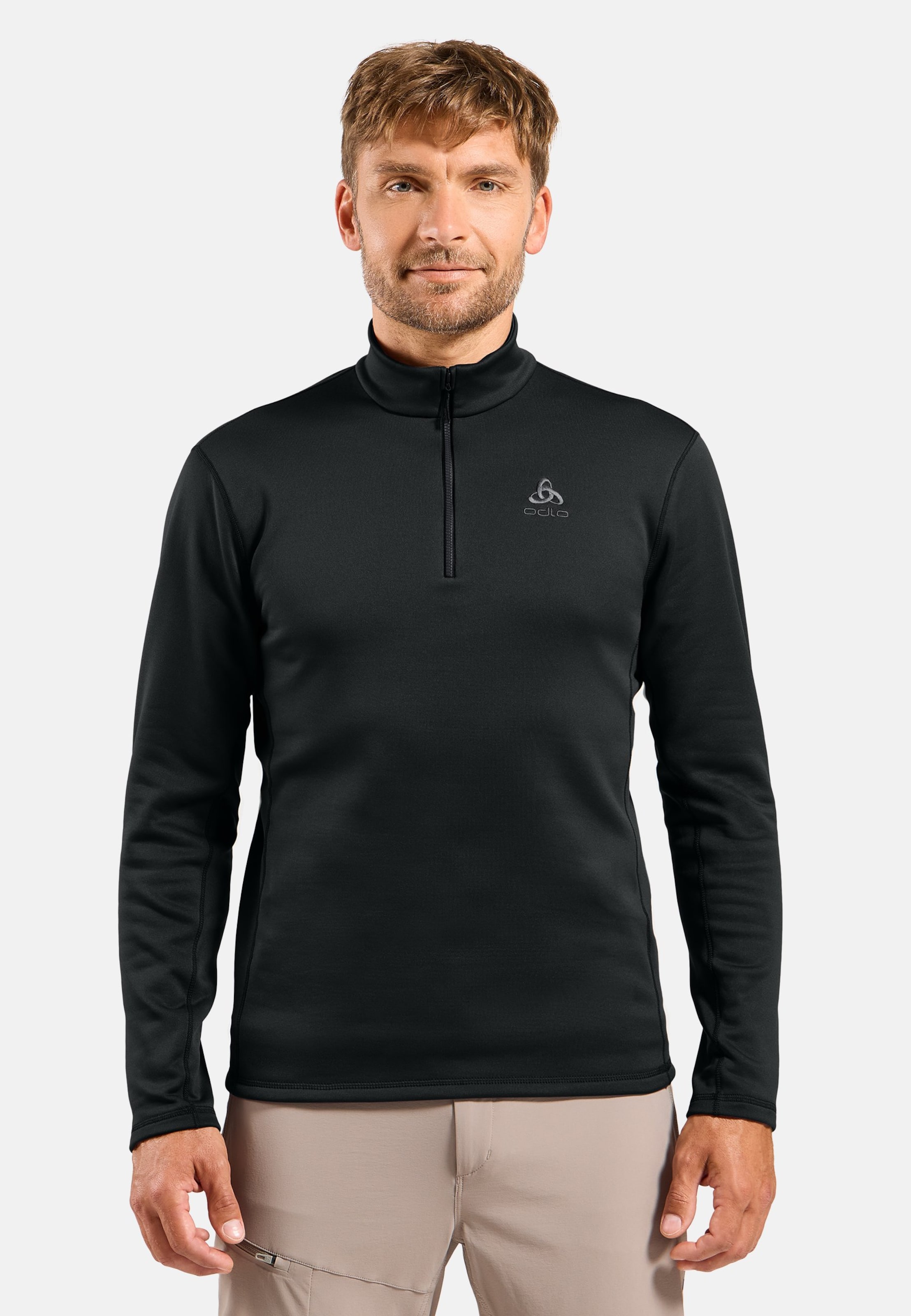 Odlo Berra Mid Layer mit Halbreissverschluss für Herren, S, schwarz