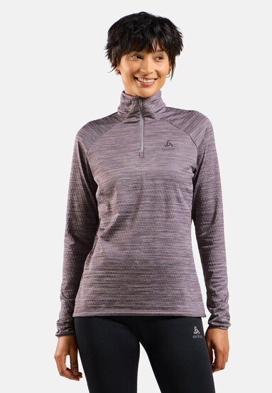 Pull à manches longues et col zippé Run Easy pour femme