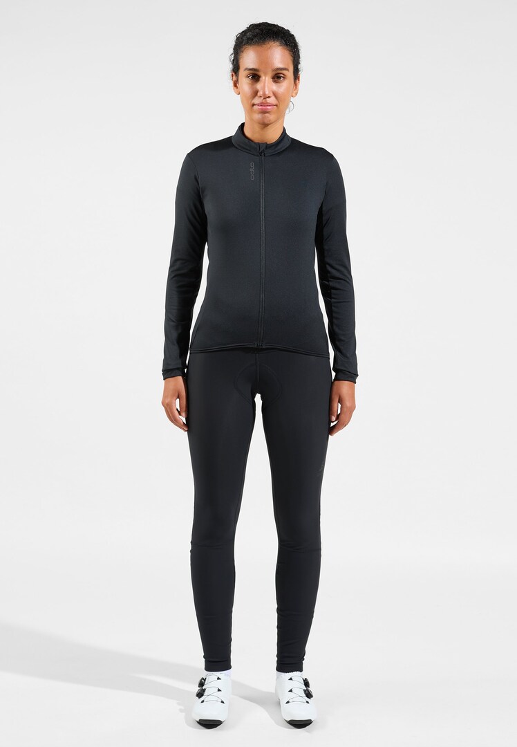 Zeroweight Ceramiwarm Cycling Mid Layer Full-Zip in black | Odlo