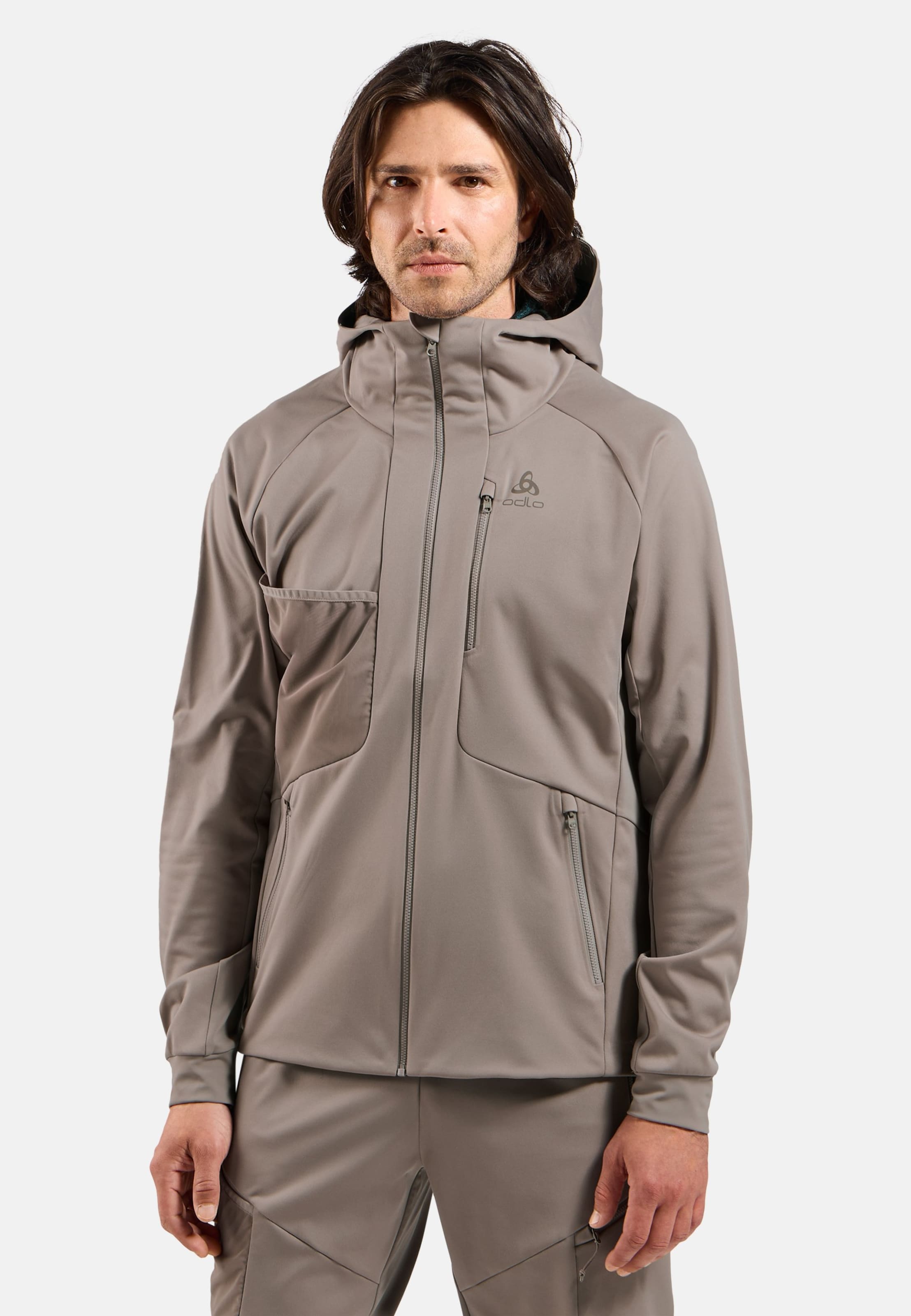 Odlo Winddichte Zeroweight X-Warm Langlaufjacke für Herren, XXL, beige