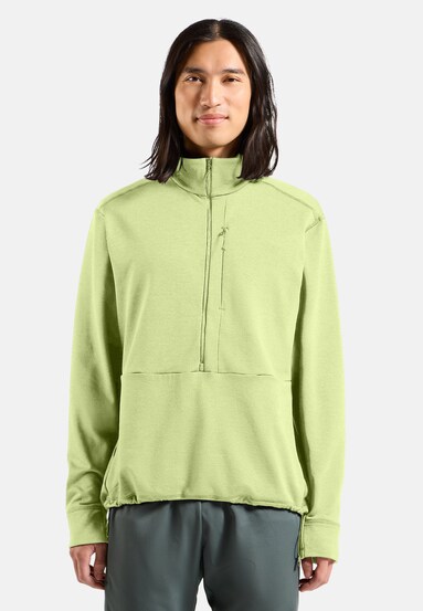 Haut en polaire à structure quadrillée demi-zip