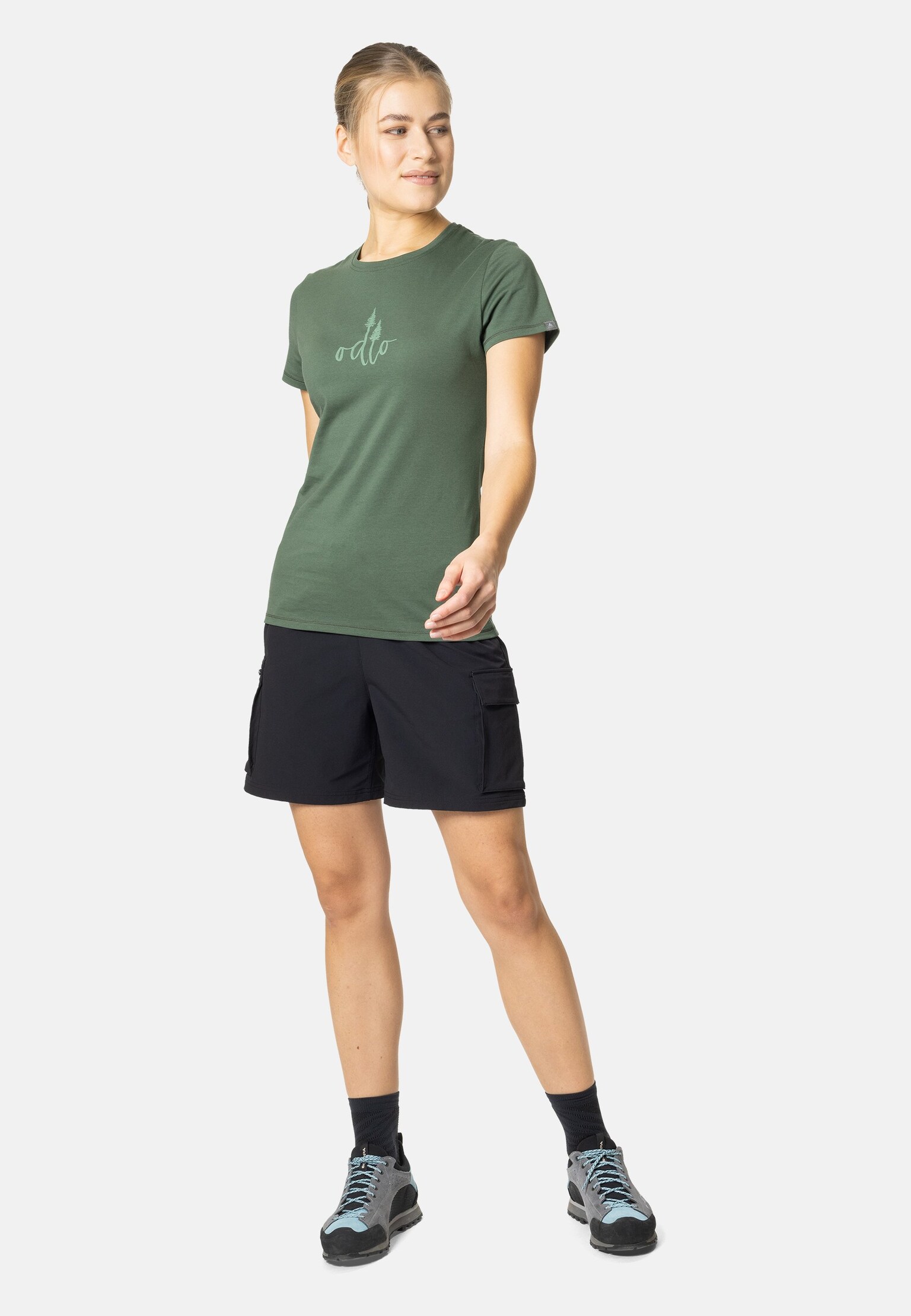 T-shirt à imprimé sapins Kumano