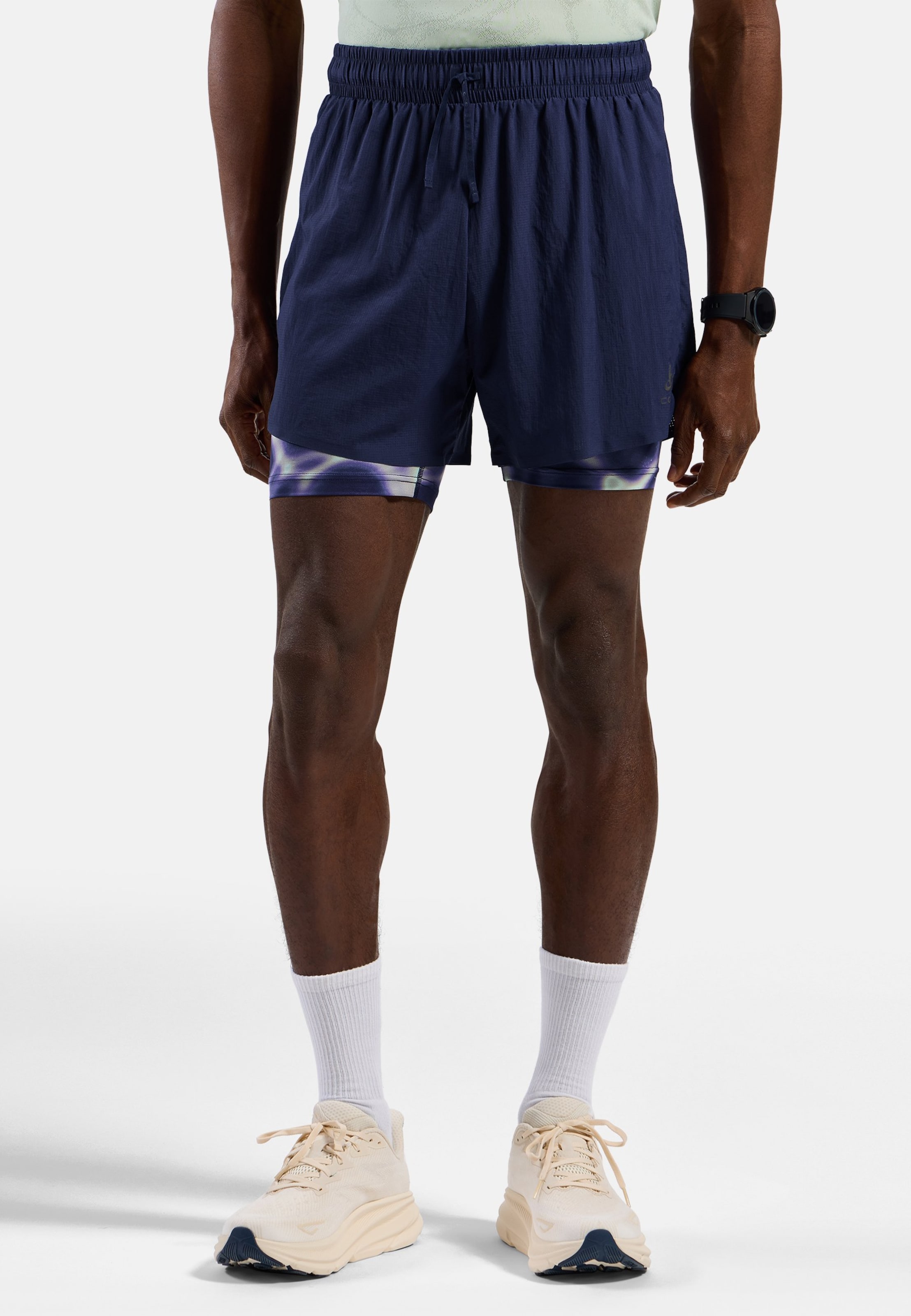 Odlo Zeroweight 5 Inch 2-in-1 Laufshorts mit Print für Herren - Training, Running - blau, M