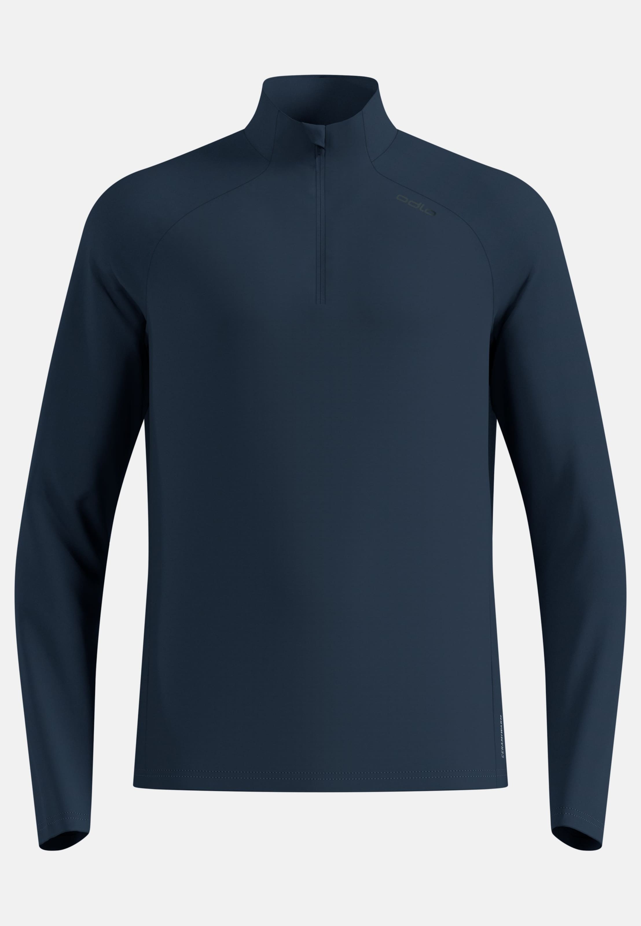Odlo Essential Ceramiwarm Lauf-Mid Layer Half-Zip für Herren - Trail Running, Ski & Snow - marineblau, S