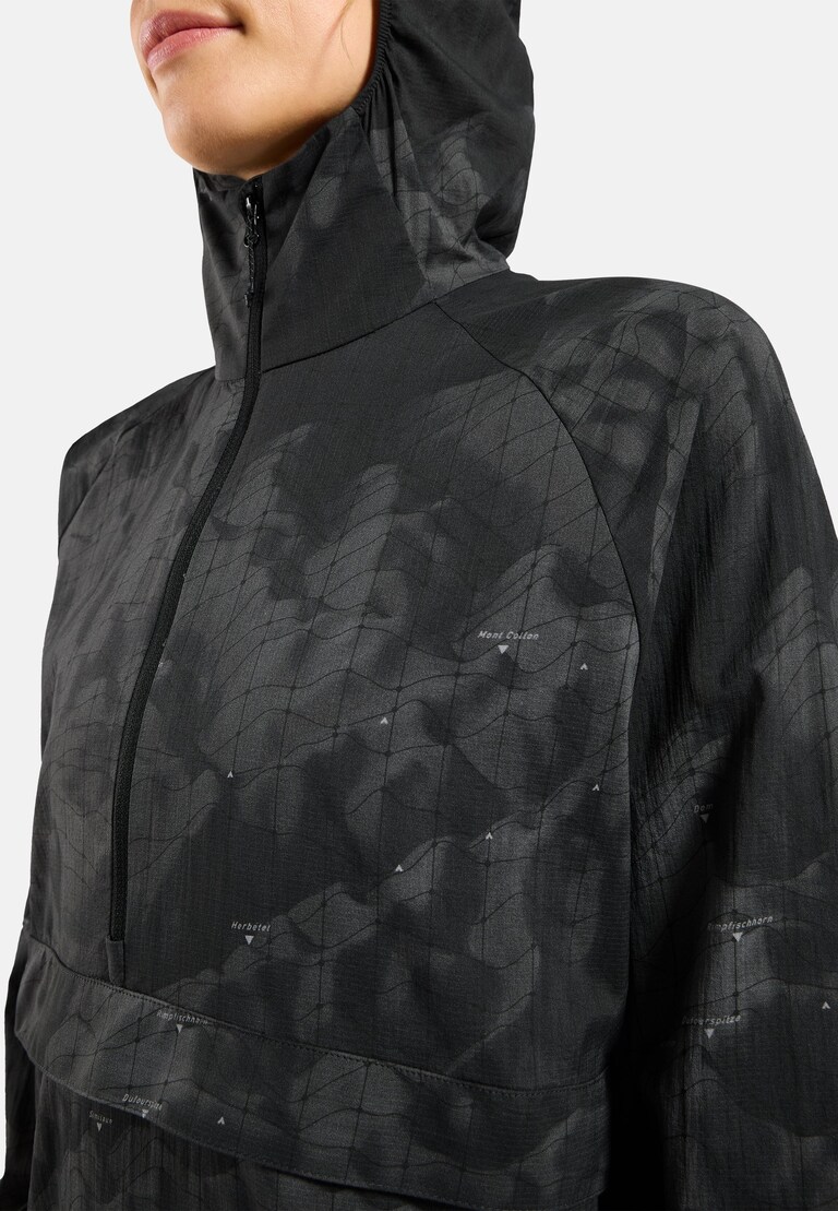 Zeroweight hardloopanorak met capuchon en hyper print