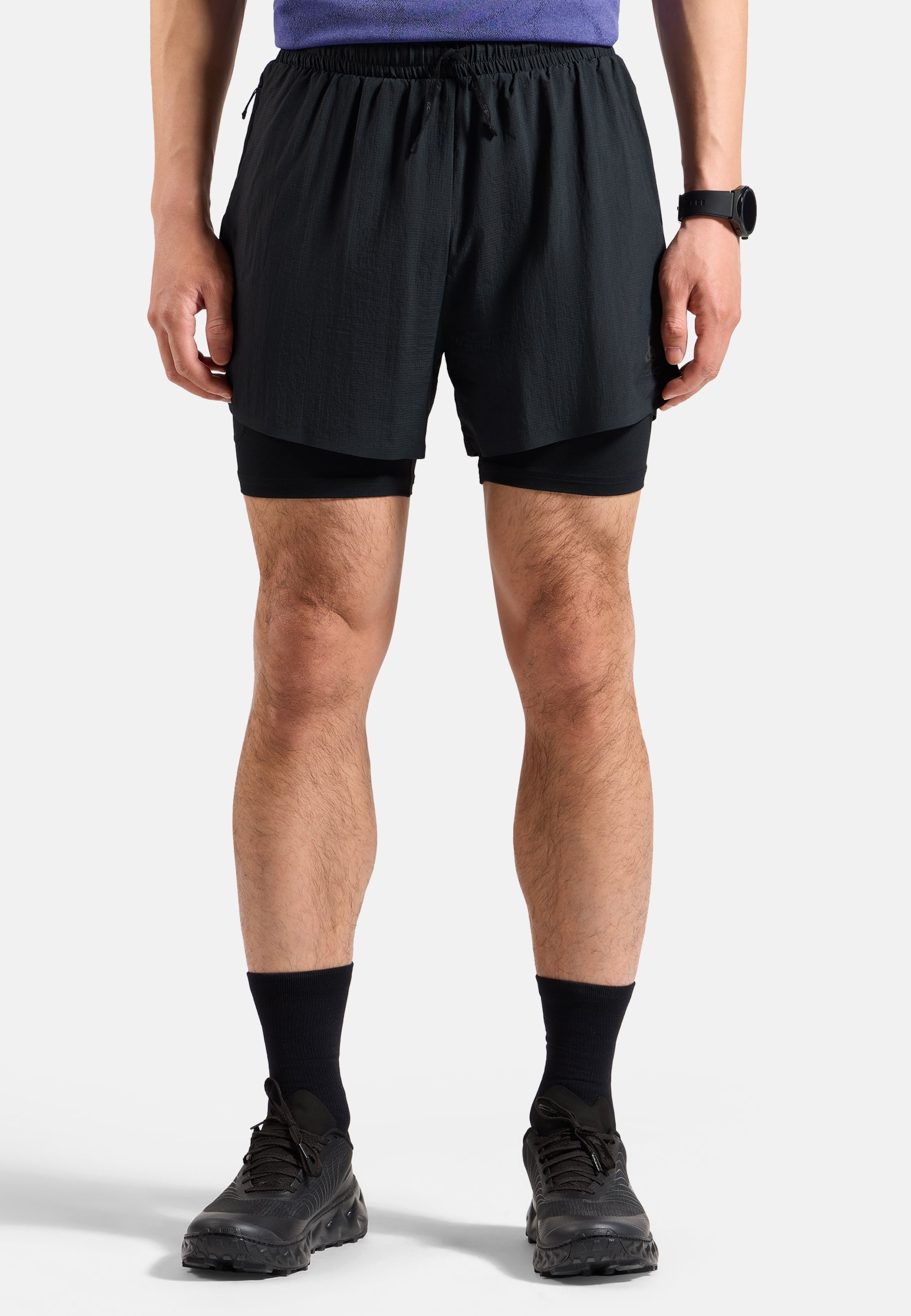Odlo Zeroweight 5 Inch 2-In-1 Laufshorts für Herren - Training, Running - schwarz, S