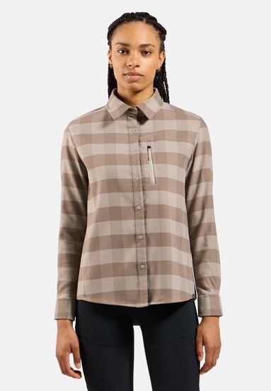 Chemise à manches longues à carreaux en flanelle Essentials