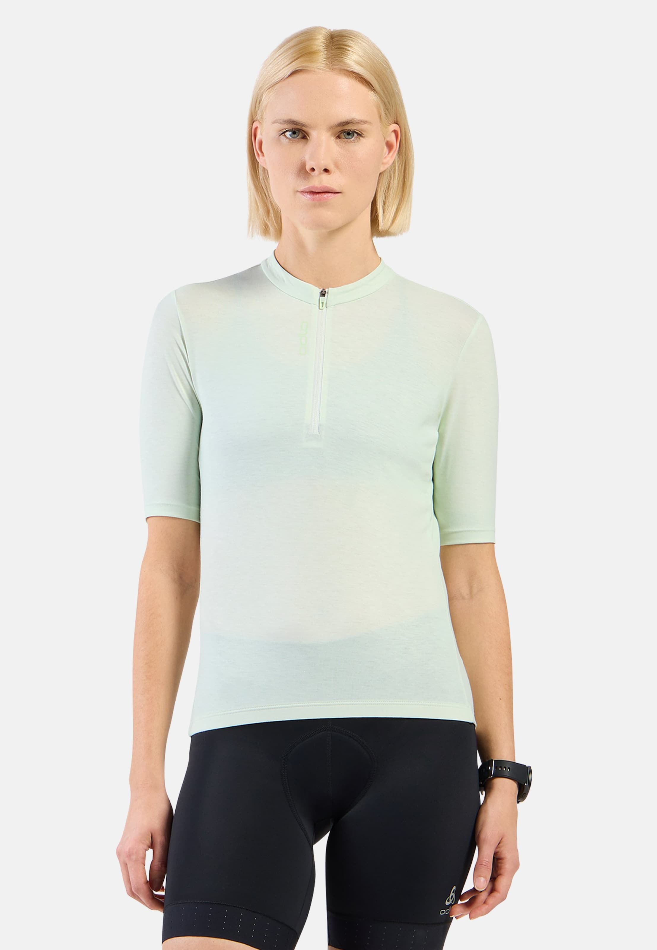 Odlo Essentials Radtrikot mit Halbreissverschluss für Damen, XS, grün