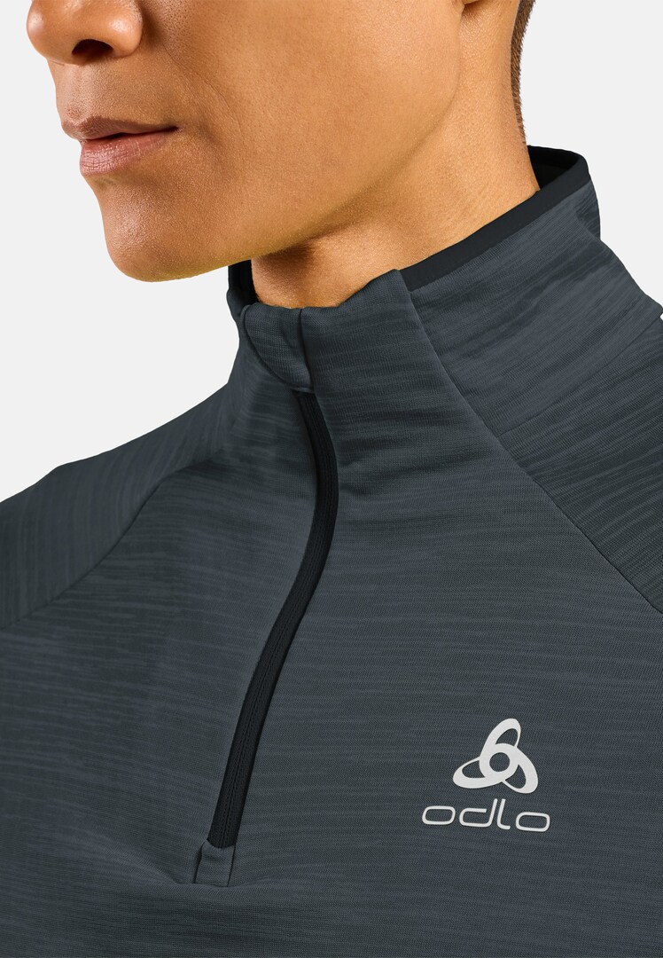 The men's Run Easy half-zip mid layer top in black melange