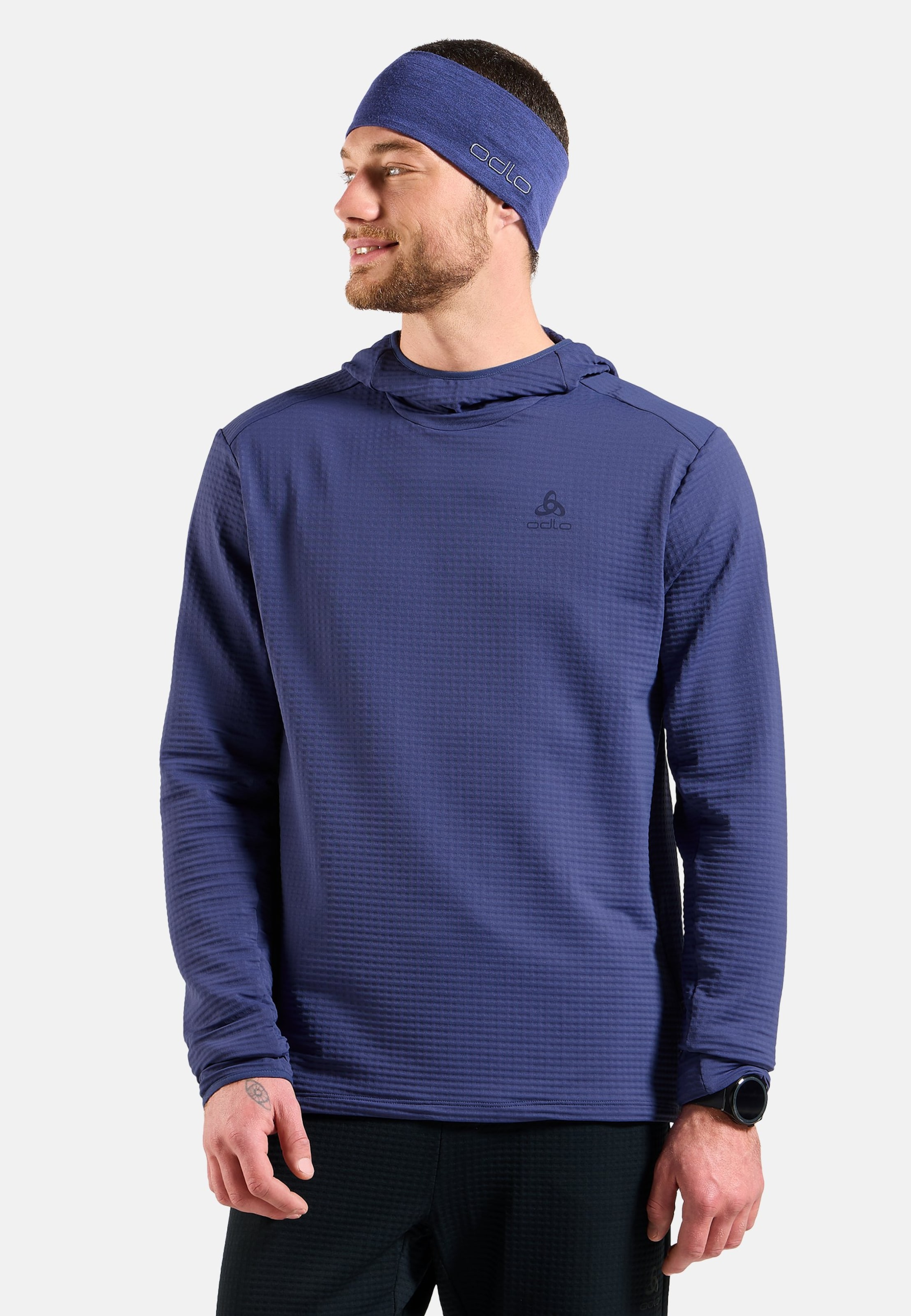 Odlo Essentials Thermal Laufhoodie für Herren, XL, lila