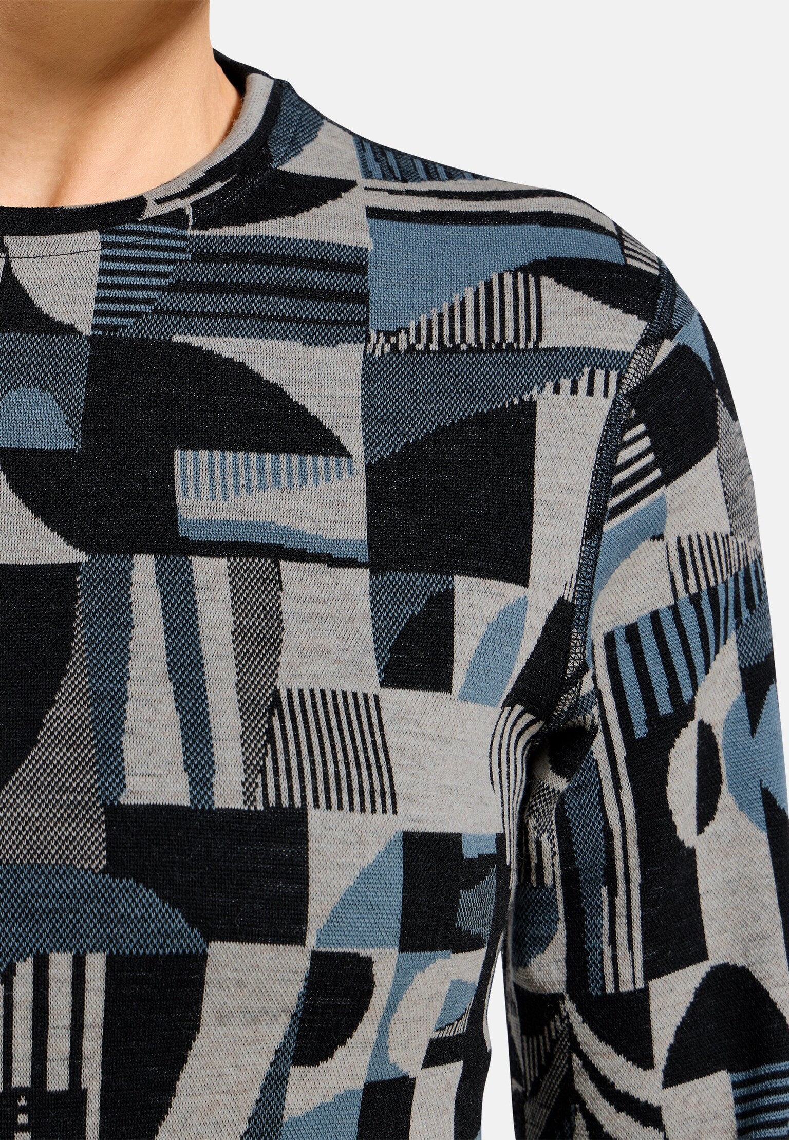 The Natural Merino Warm Jacquard Ullundertøy Top