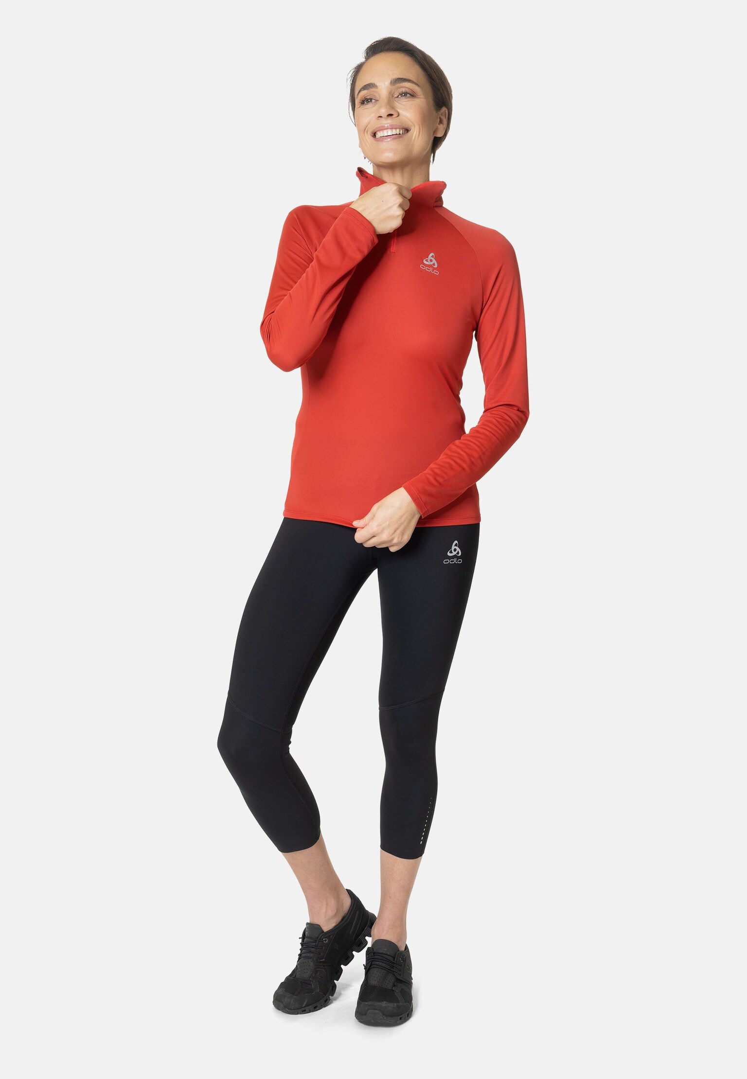 Essentials-hardlooptussenlaag met halve rits voor dames