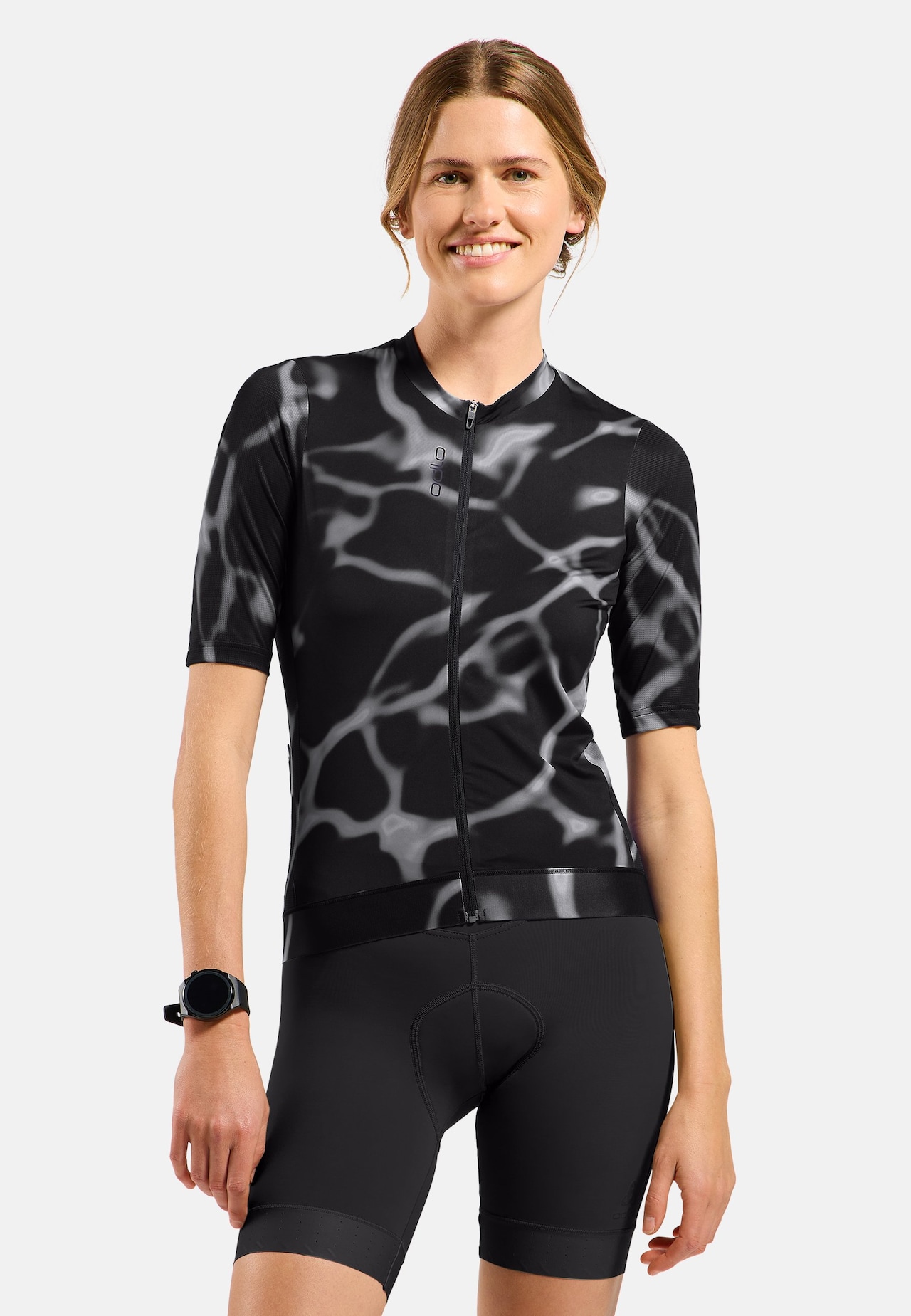 Zeroweight Pro Print Stand-Up Collar Cycling T-Shirt Full-Zip