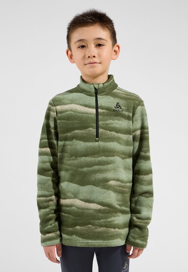 The Roy kids' graphic half-zip mid layer