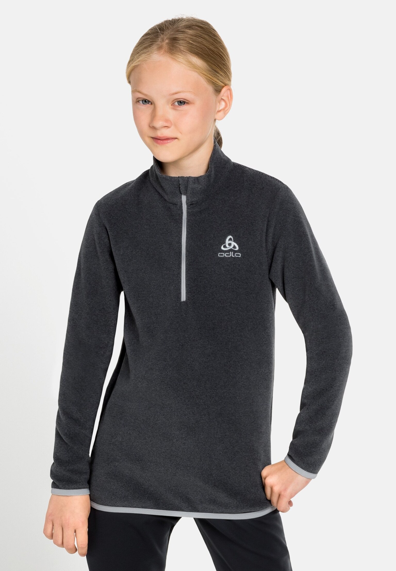 The Roy kids' stripe half-zip mid layer
