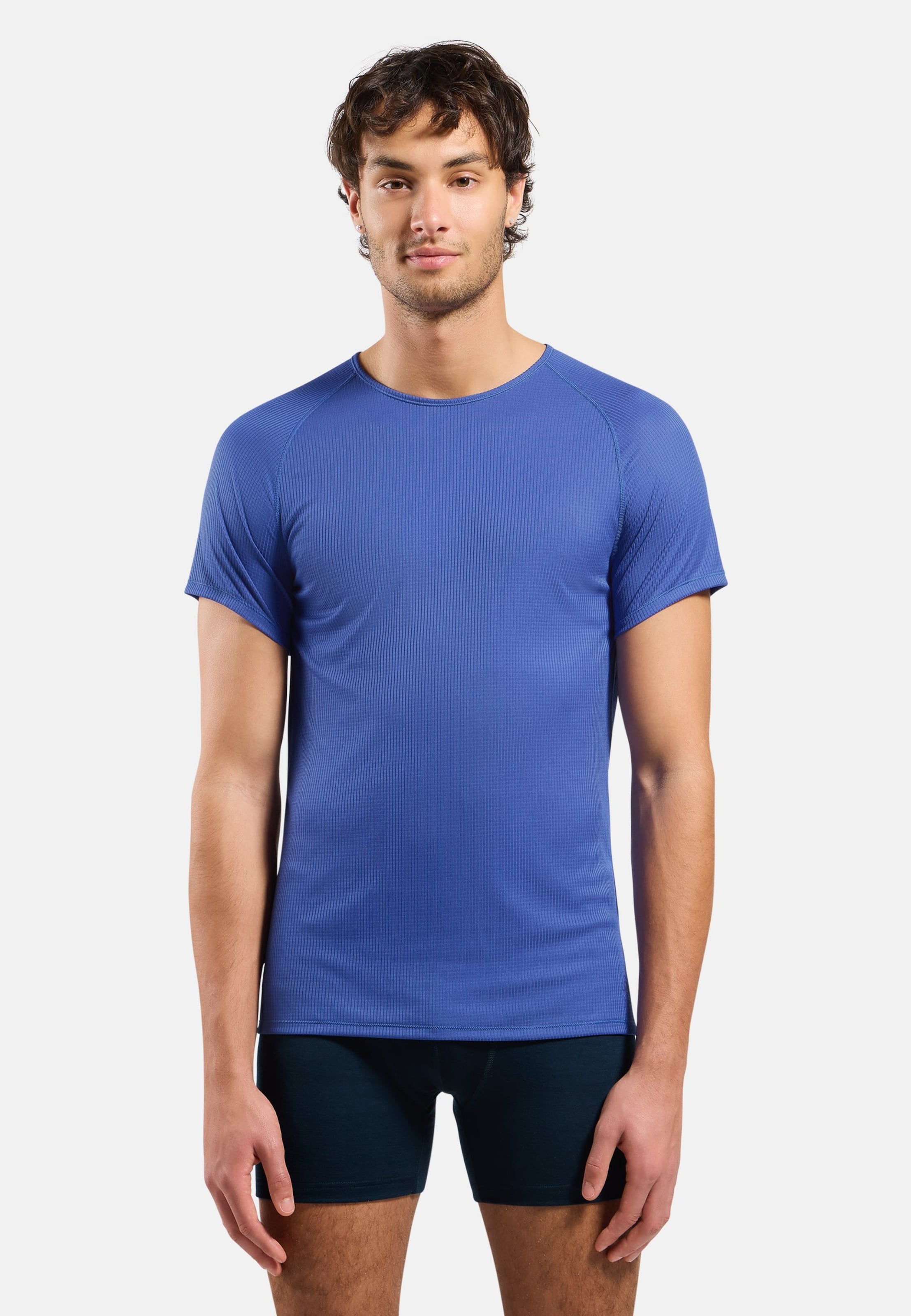 Odlo Kurzärmeliger Active Light Base Layer mit Rundhalsausschnitt für Herren, M, blau
