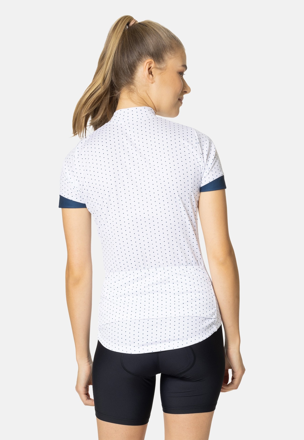 Maglia da ciclismo Essential con stampa a collo alto e zip intera