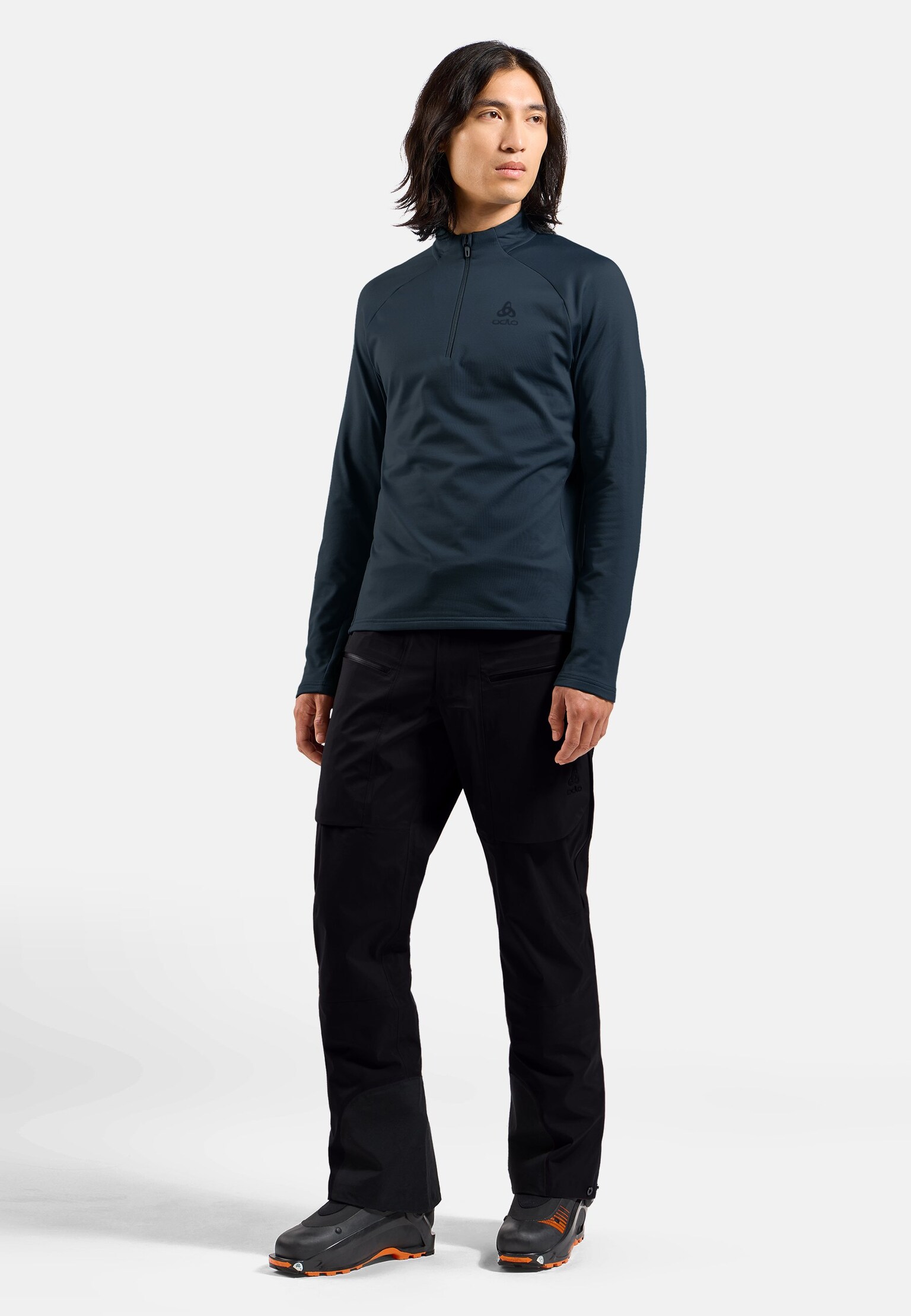 Essentials lichte mid layer met halve rits