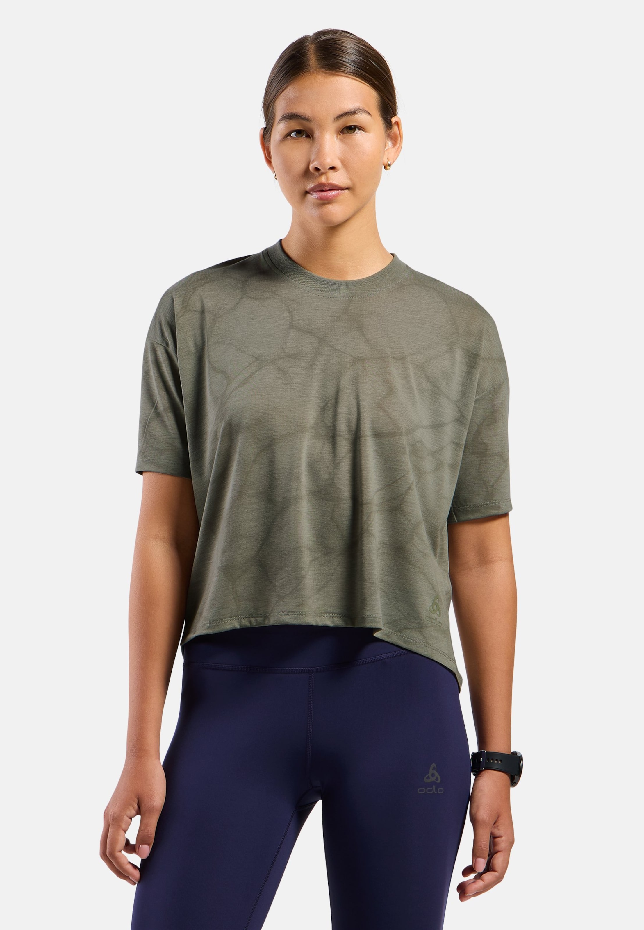 Odlo Active 365 Natural Blend Print Lauf-T-Shirt für Damen - Training - grün, S