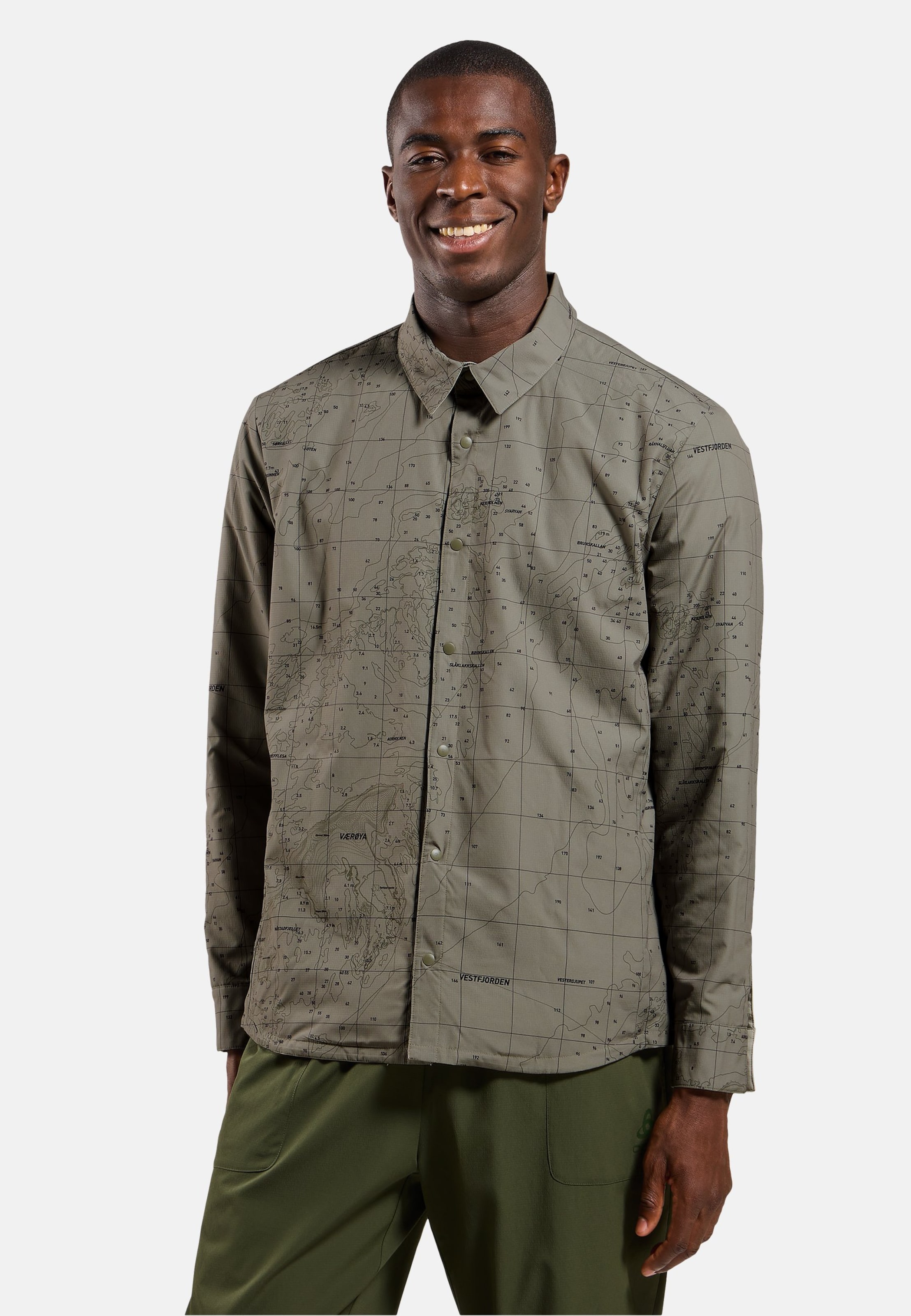 Odlo Transition Insulated Langarmhemd für Herren - Wandern, Casual Comfort - grau, M