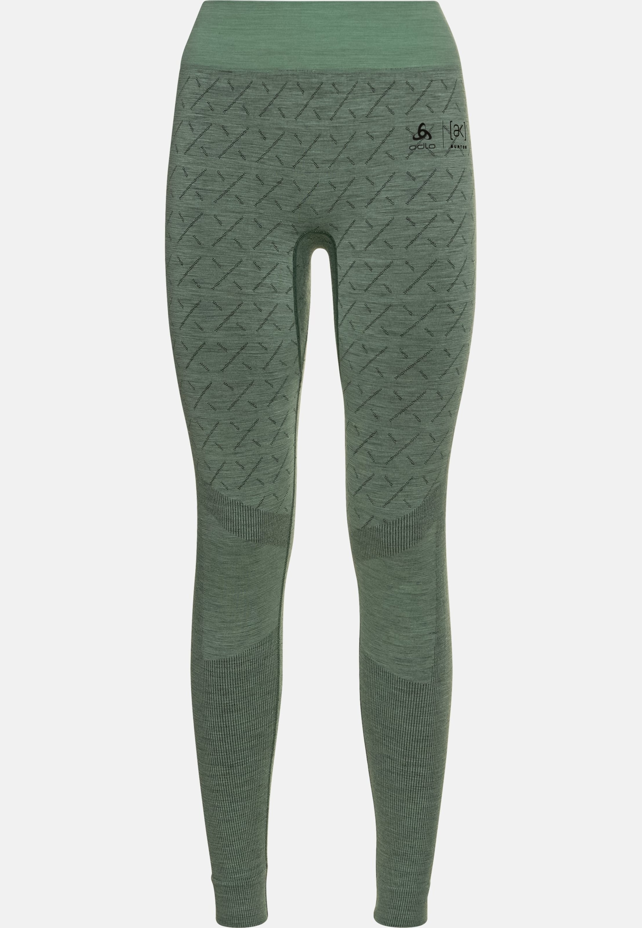 Odlo Slokar Performance Wool Warm Base Layer 3/4 Tights für Damen, XS, grün