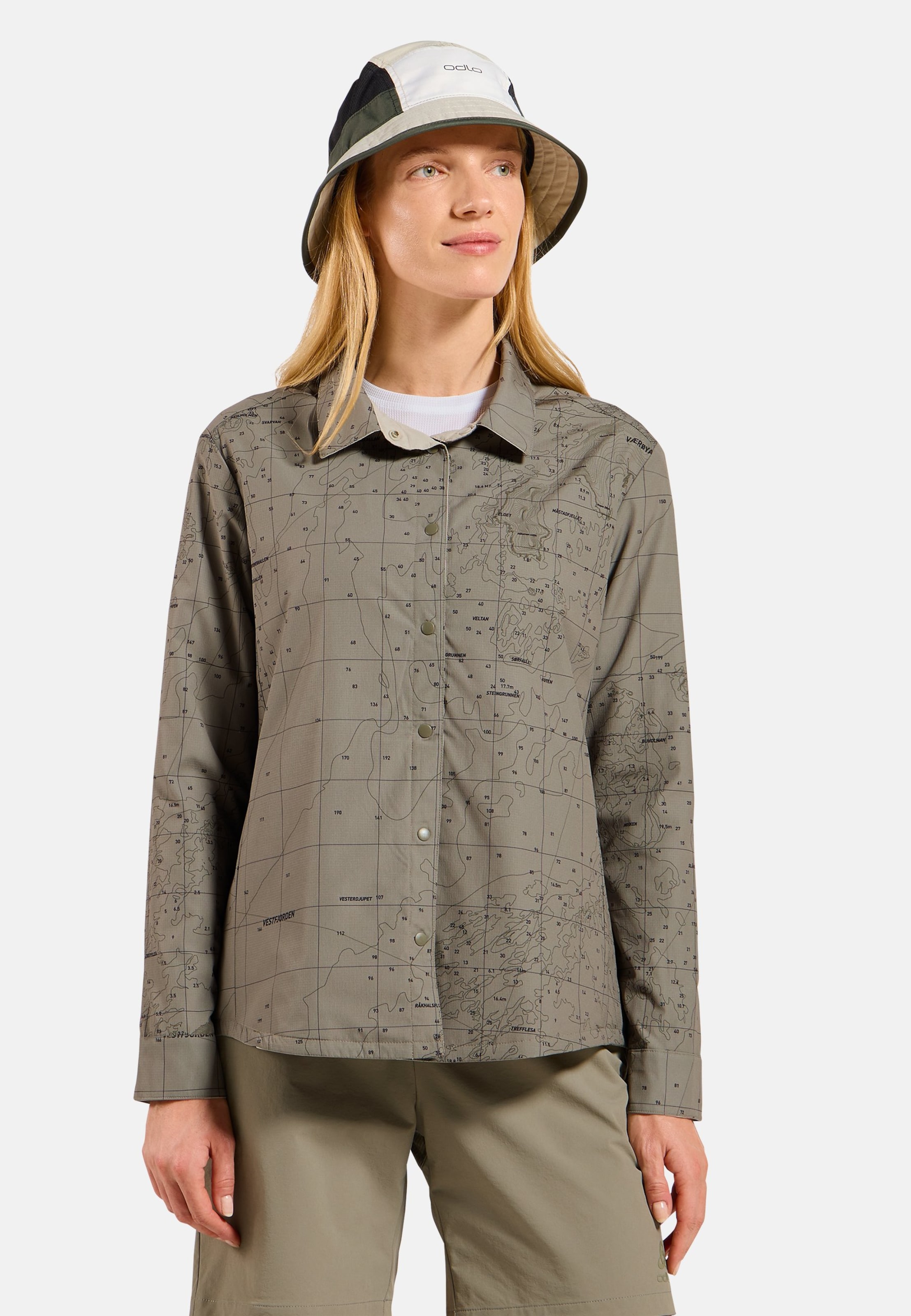 Odlo Transition Insulated Langarmhemd für Damen - Wandern, Casual Comfort - grau, L